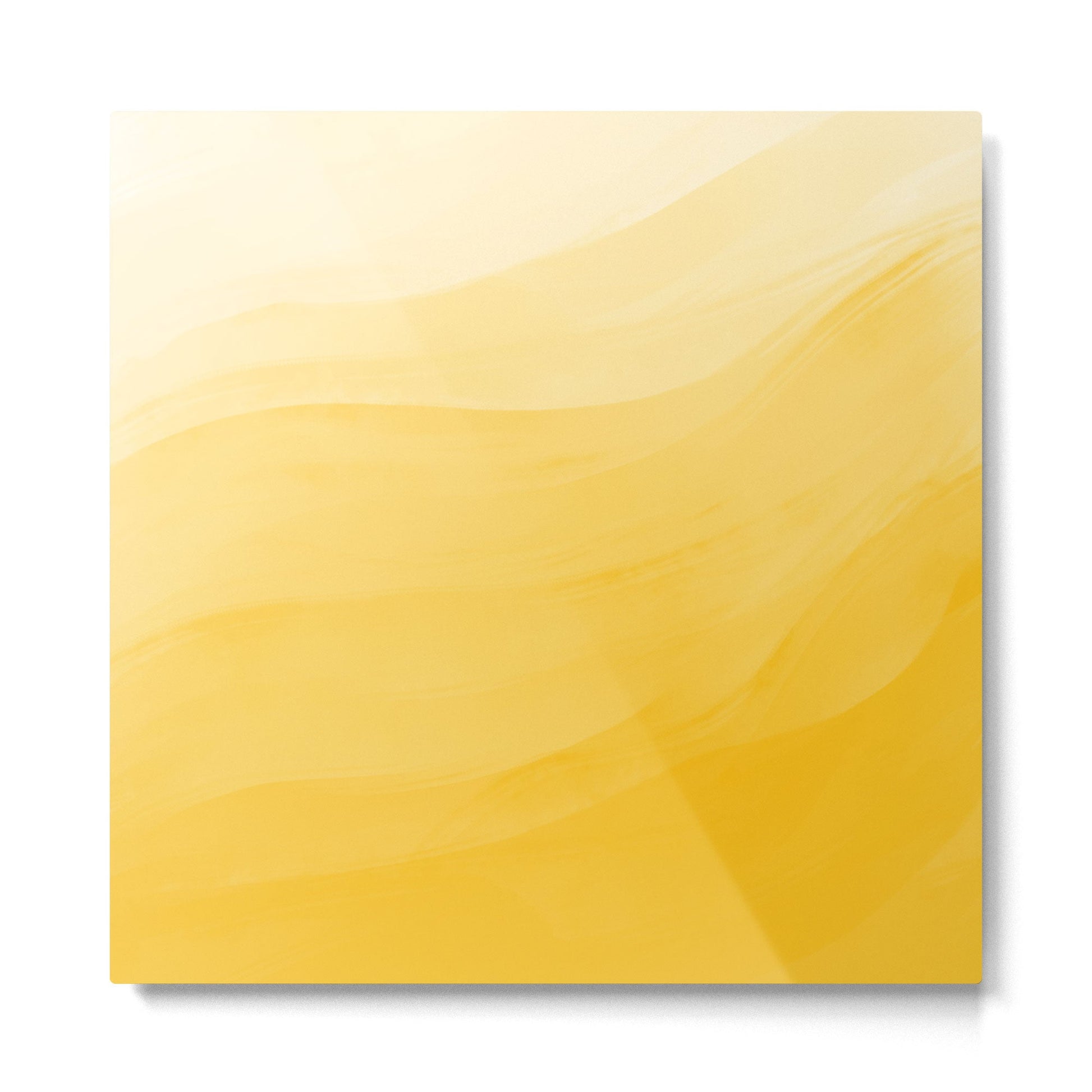 Monochromatic Pale Yellow into Gold Abstract Painting Metal Print | TeksDecor