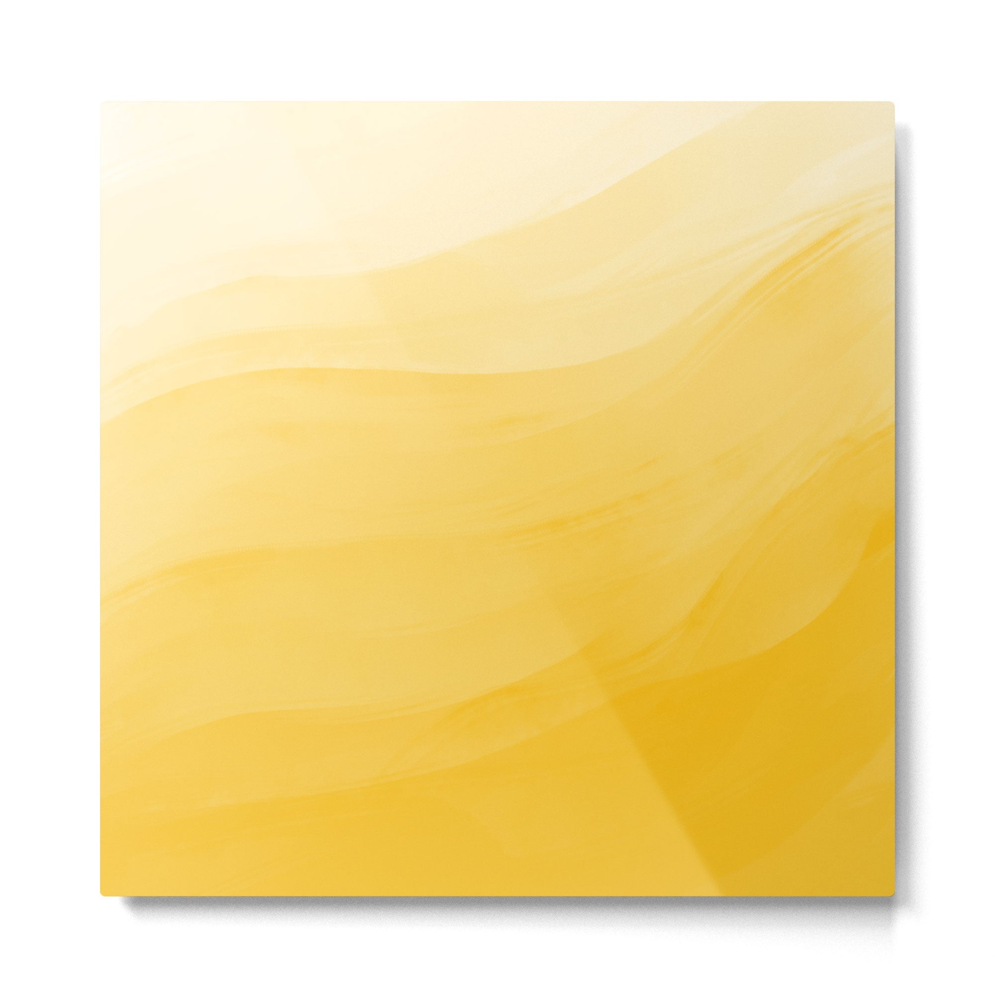 Monochromatic Pale Yellow into Gold Abstract Painting Metal Print | TeksDecor