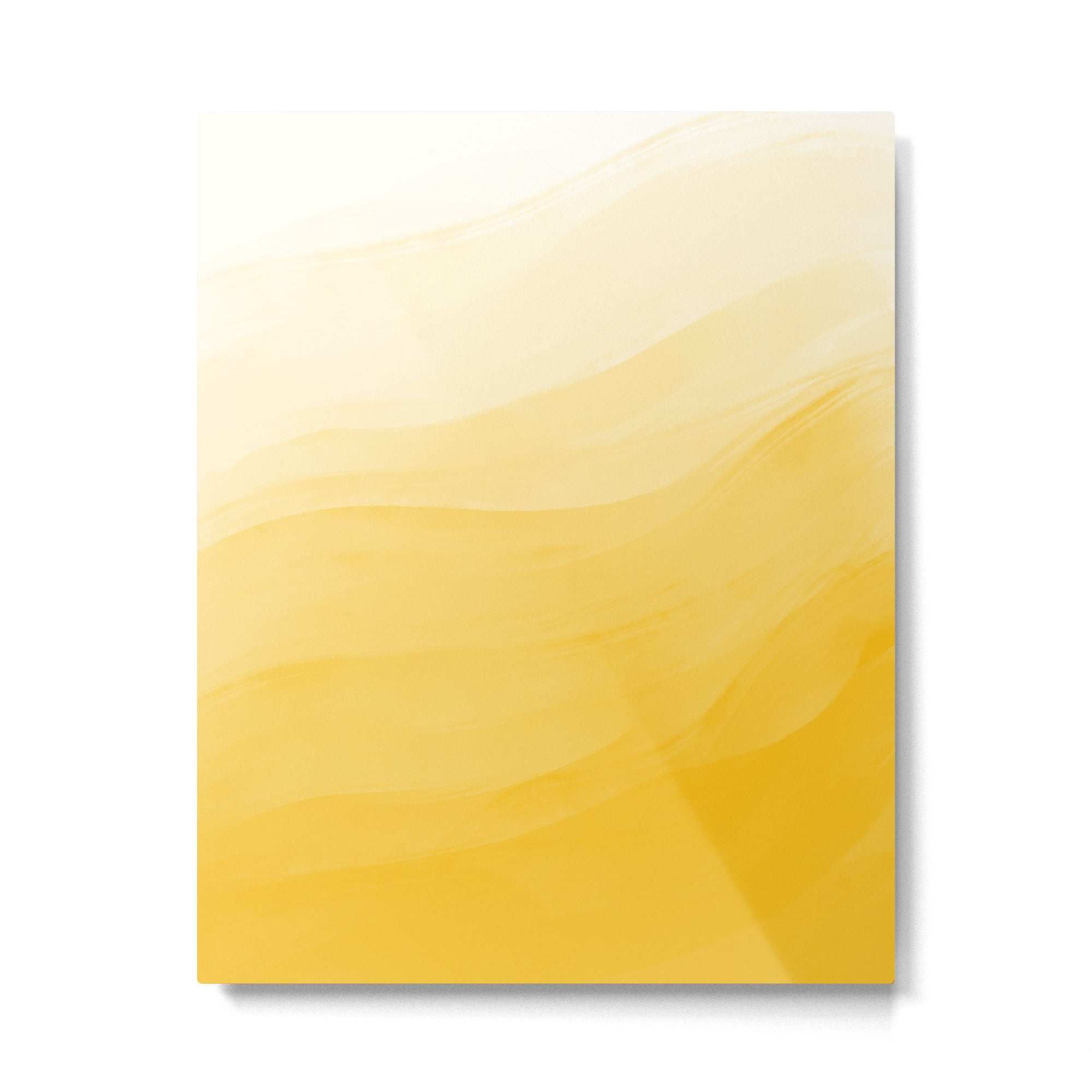Monochromatic Pale Yellow into Gold Abstract Painting Metal Print | TeksDecor