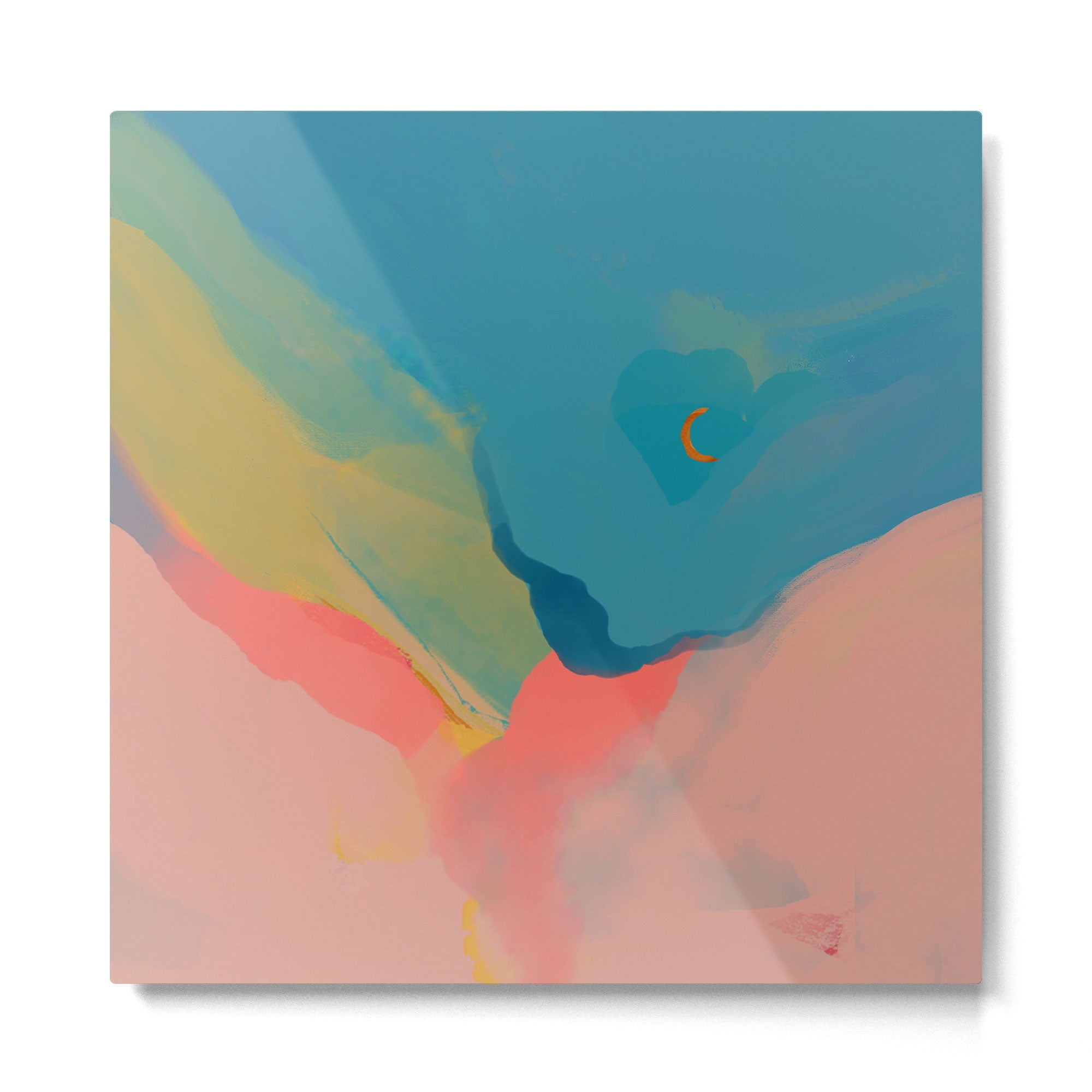 Moon Light On Rainbow Pastel | Night Sky Texture Design Metal Print | TeksDecor