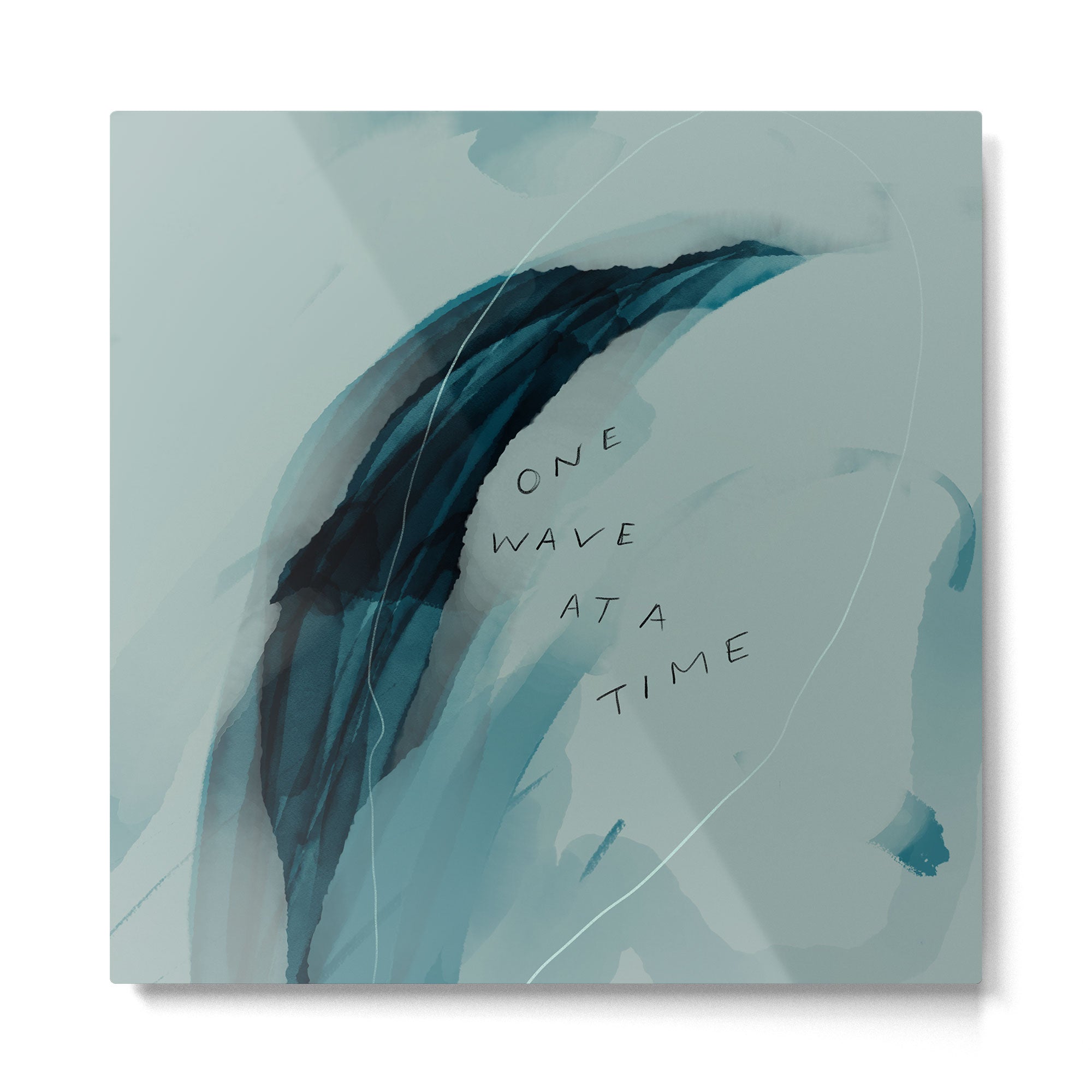 "One Wave At A Time" Metal Print | TeksDecor