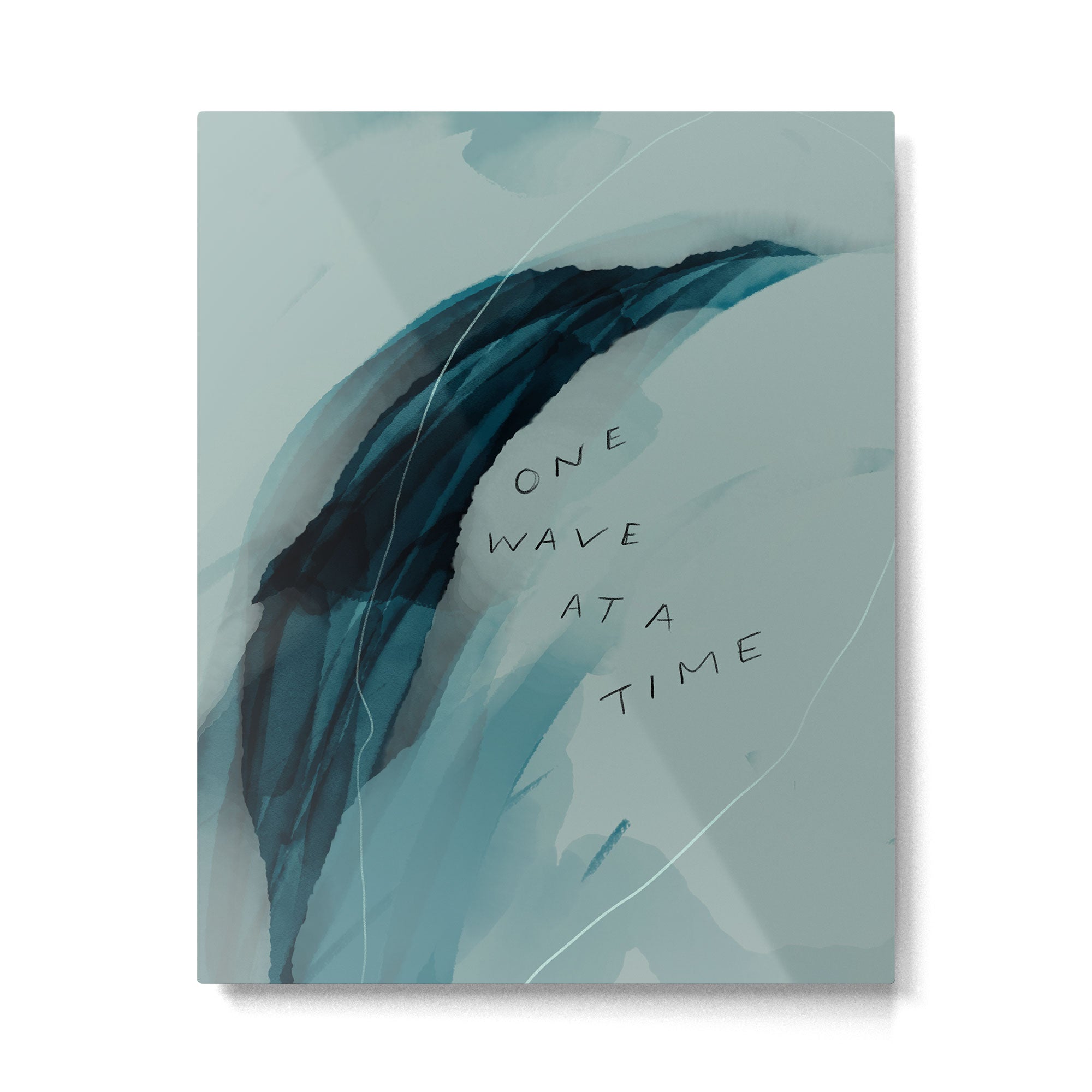 "One Wave At A Time" Metal Print | TeksDecor