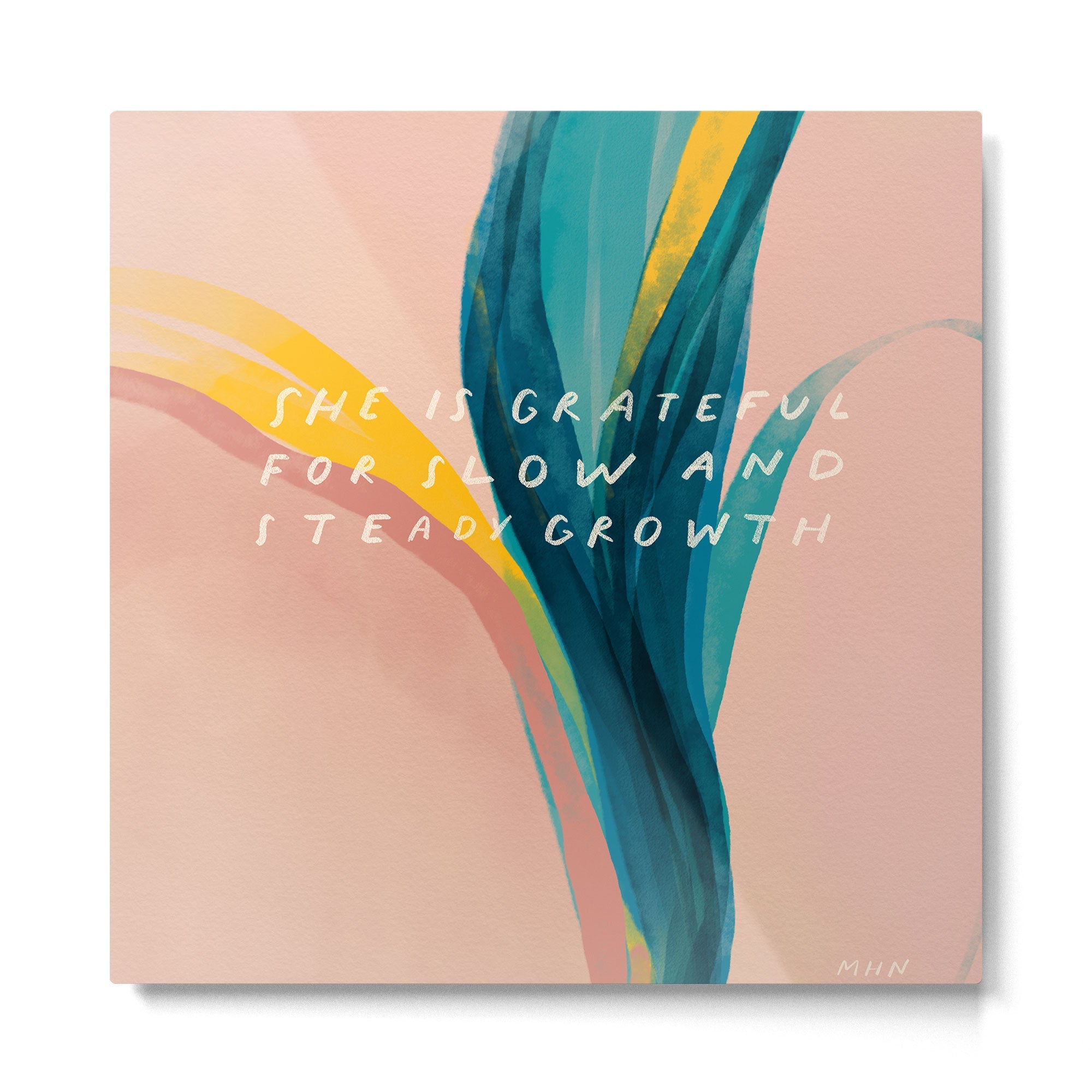 She Is Grateful Metal Print | TeksDecor