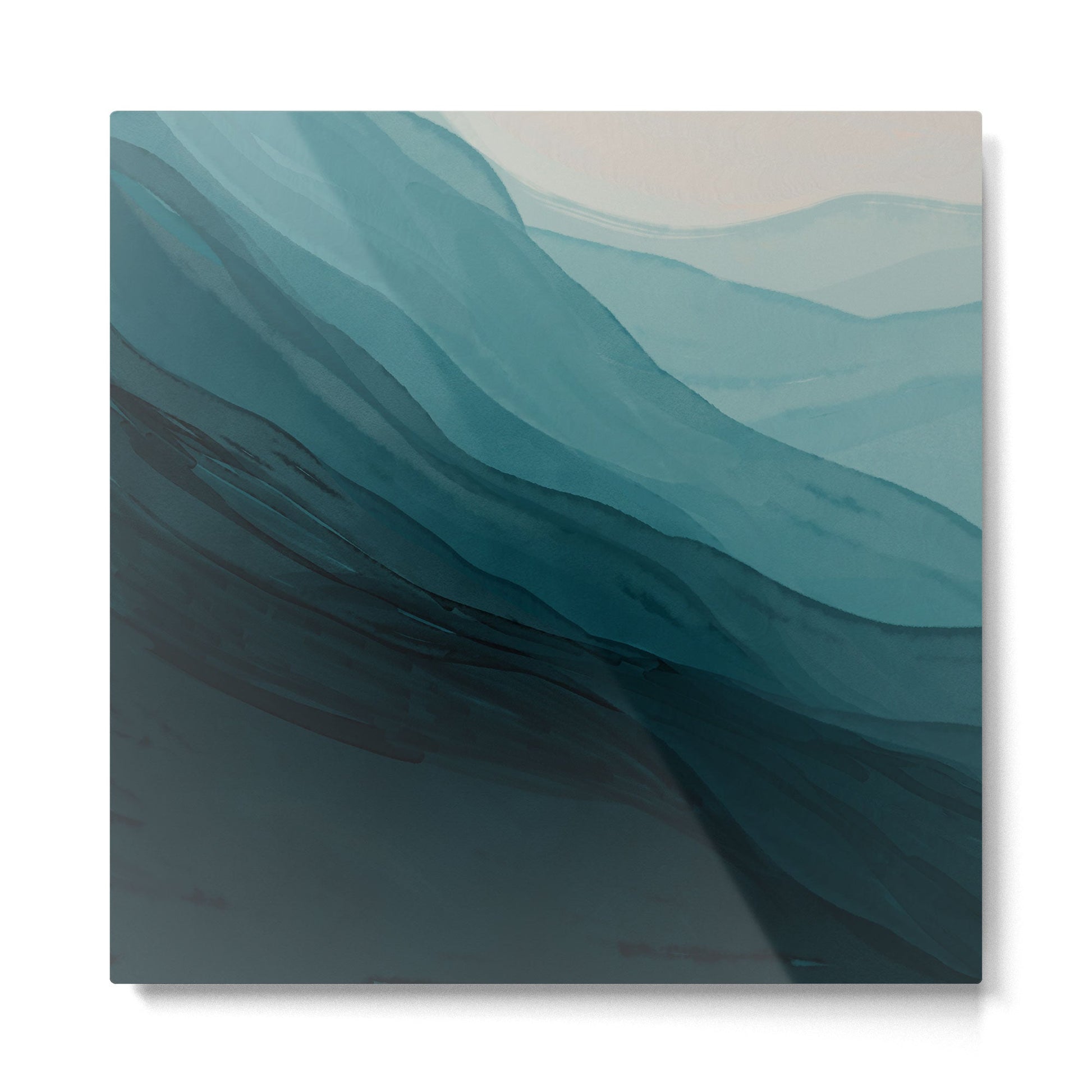 Waves Into The Depths | Wave Texture Design Metal Print | TeksDecor