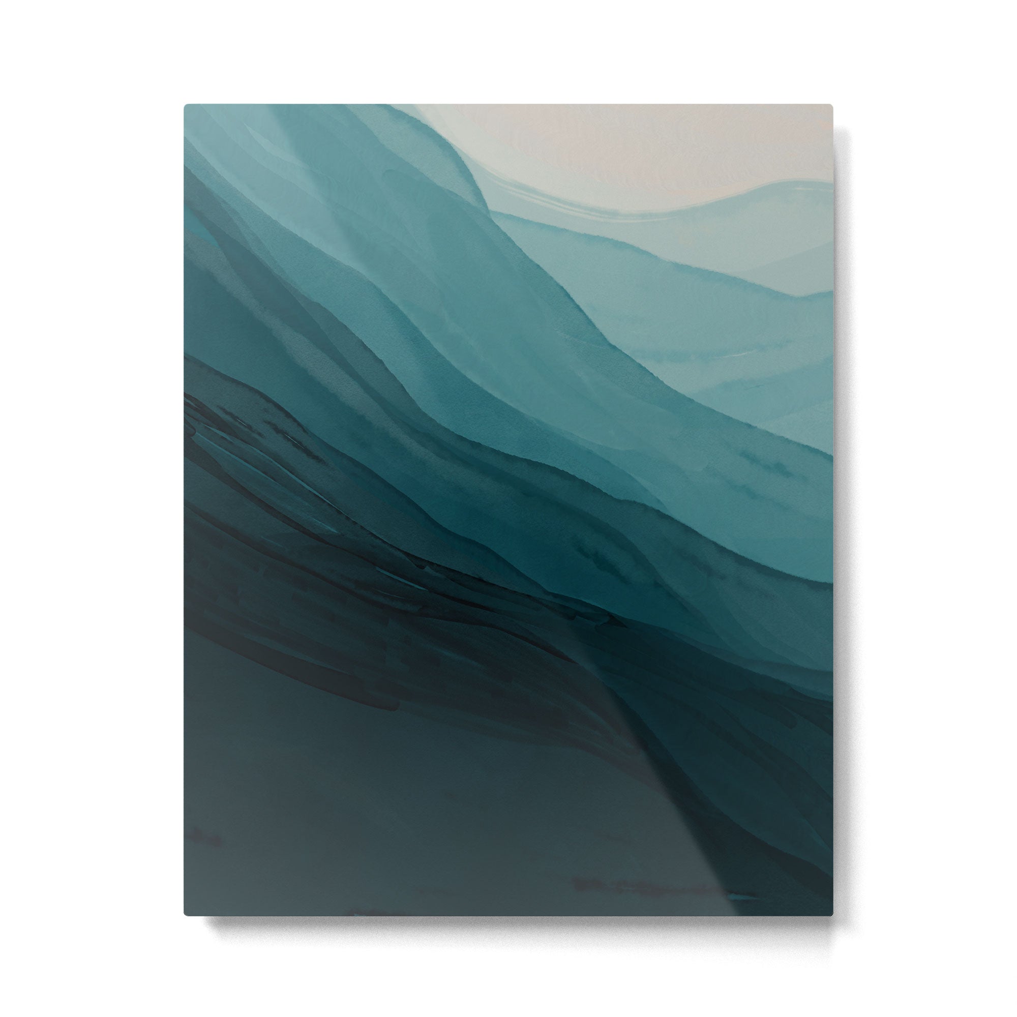 Waves Into The Depths | Wave Texture Design Metal Print | TeksDecor