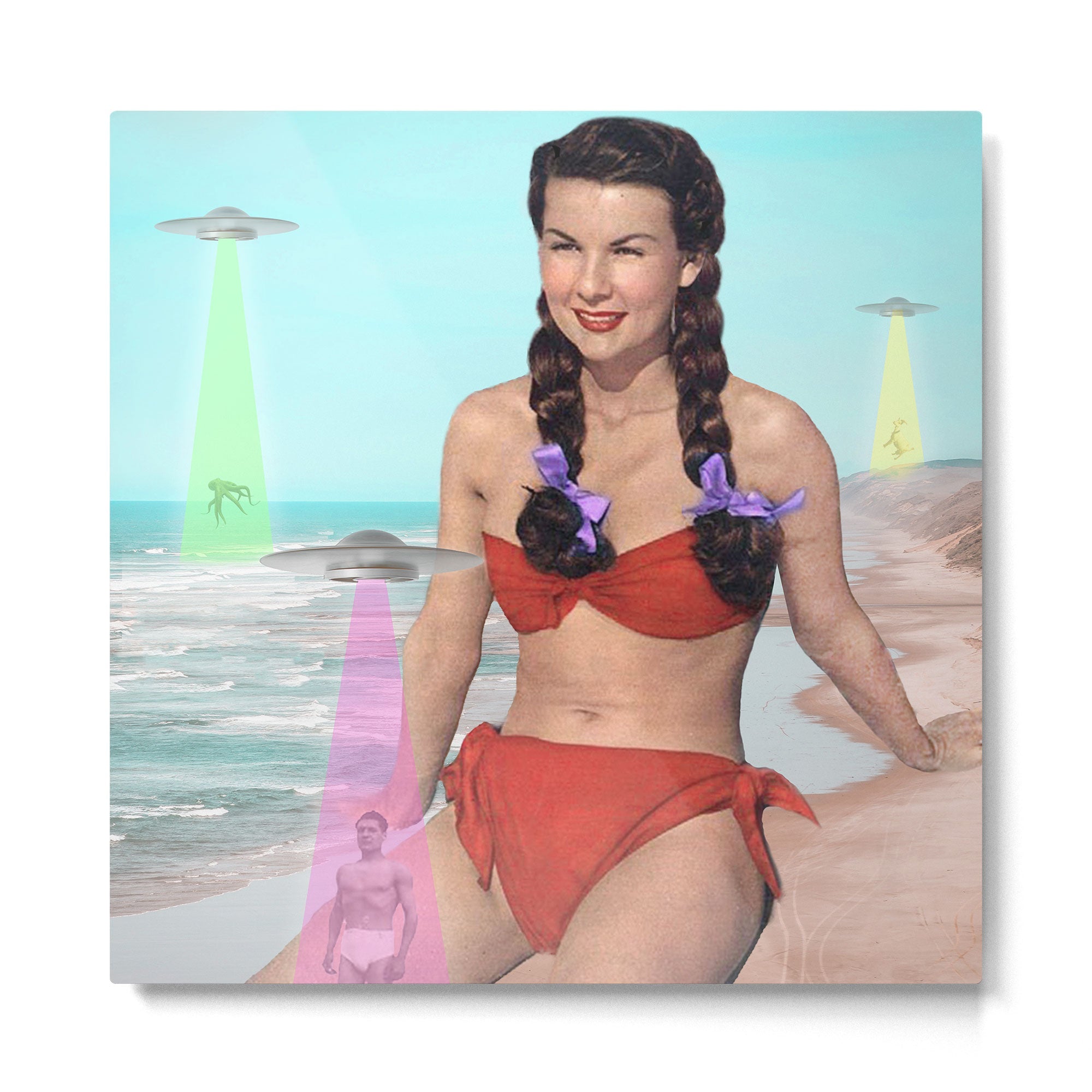 Abductions on the Beach Metal Print | TeksDecor