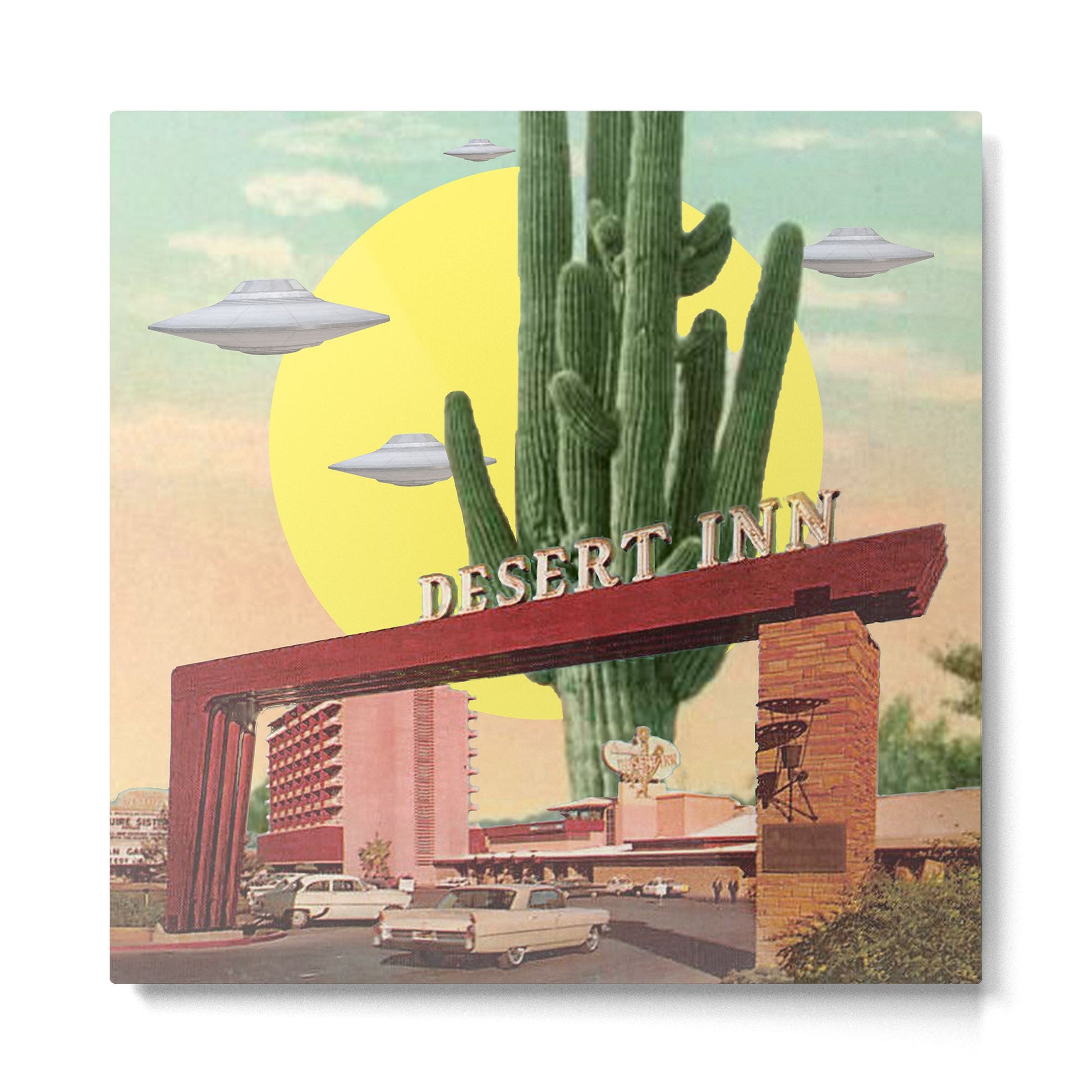 Desert Inn (Square) Metal Print | TeksDecor
