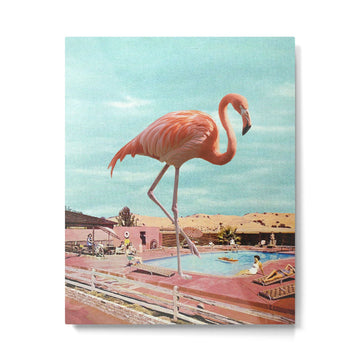Flamingo on Holiday Metal Print | TeksDecor