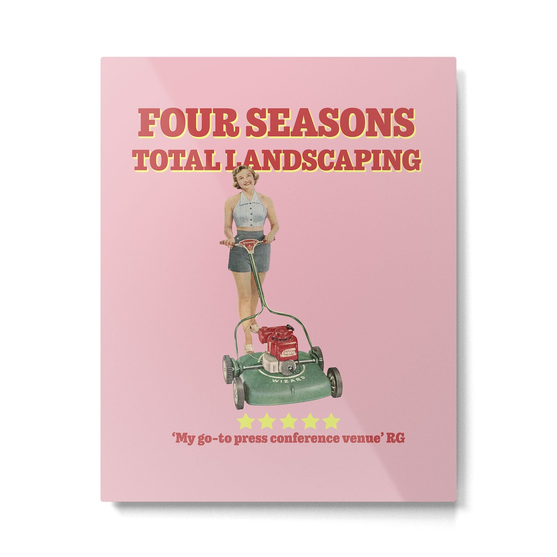 Four Seasons Total Landscaping (Pink) Metal Print | TeksDecor