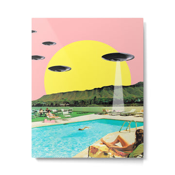 Invasion on vacation (Square) Metal Print | TeksDecor