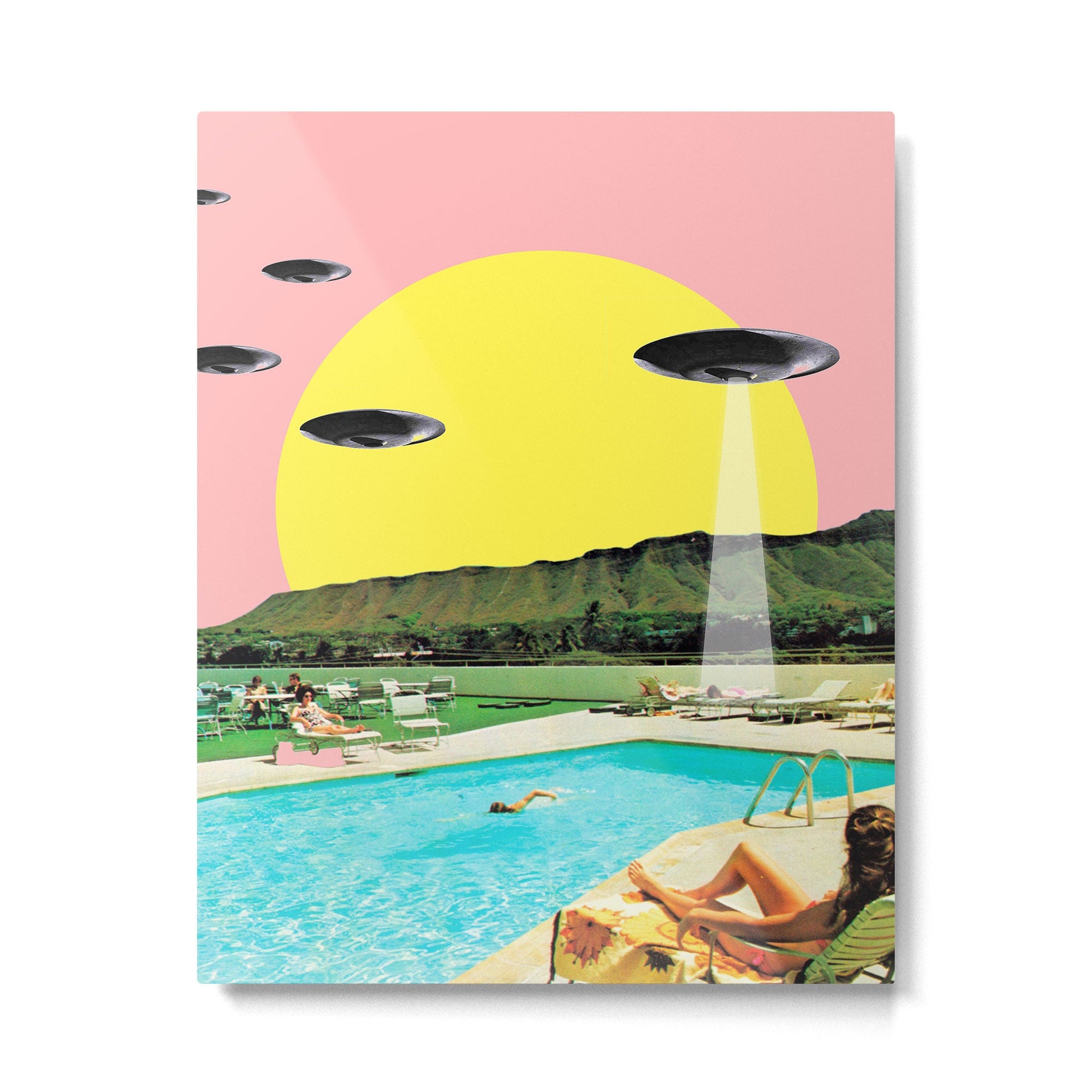 Invasion on vacation (Square) Metal Print | TeksDecor
