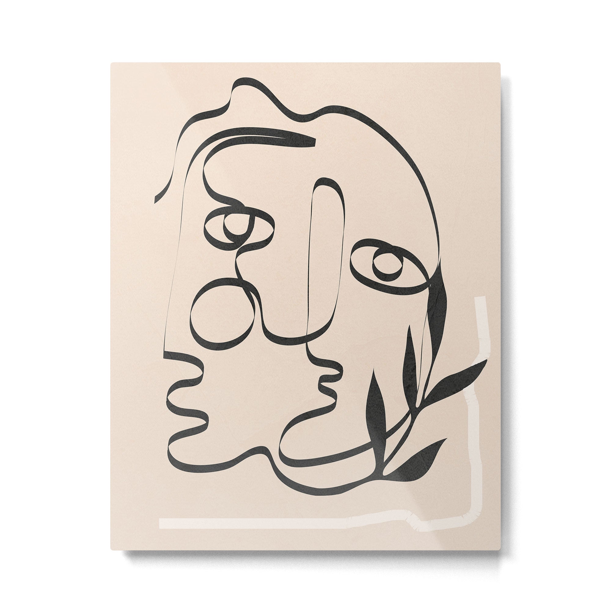 Abstract Minimal Line V Metal Print | TeksDecor