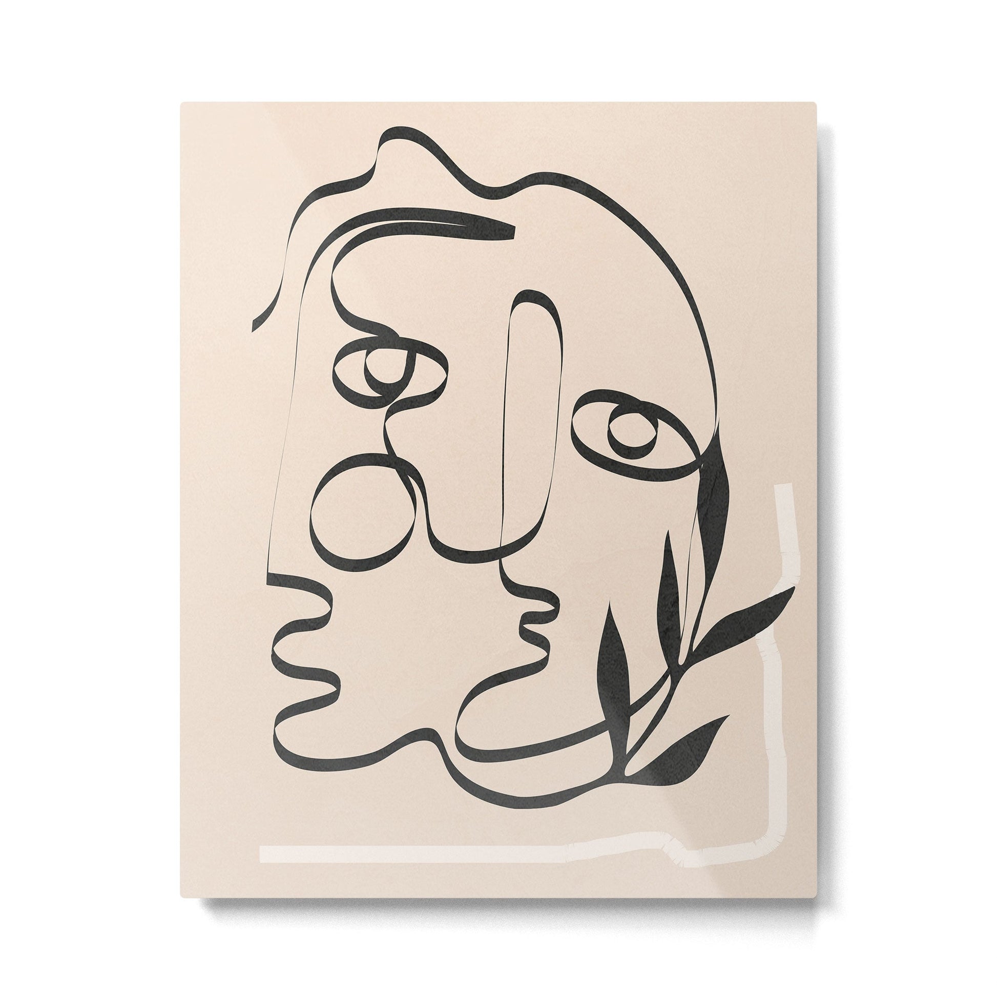 Abstract Minimal Line V Metal Print | TeksDecor
