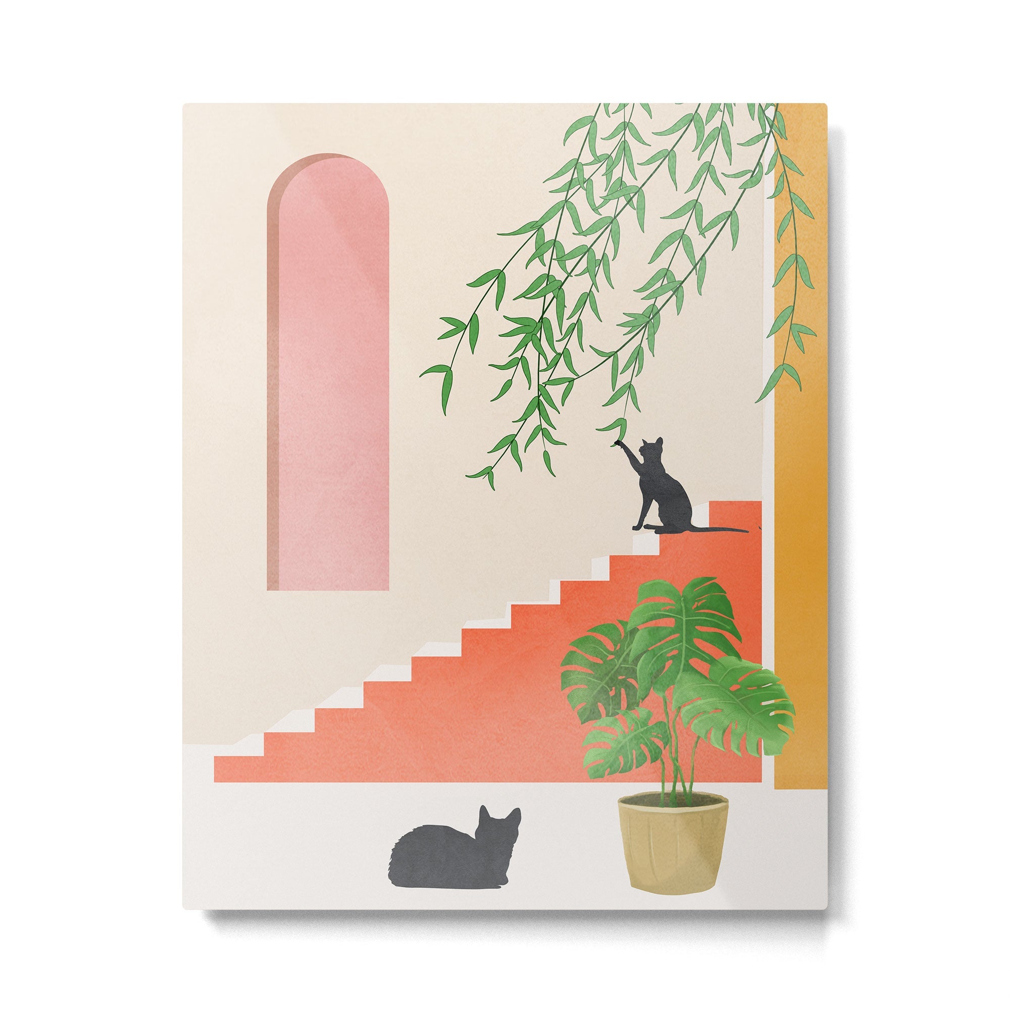 Cat Space II Metal Print | TeksDecor