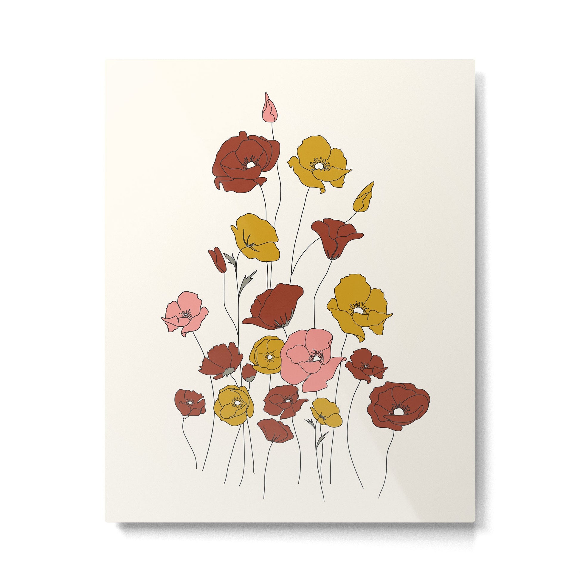 Colorful Poppy Flowers Metal Print | TeksDecor