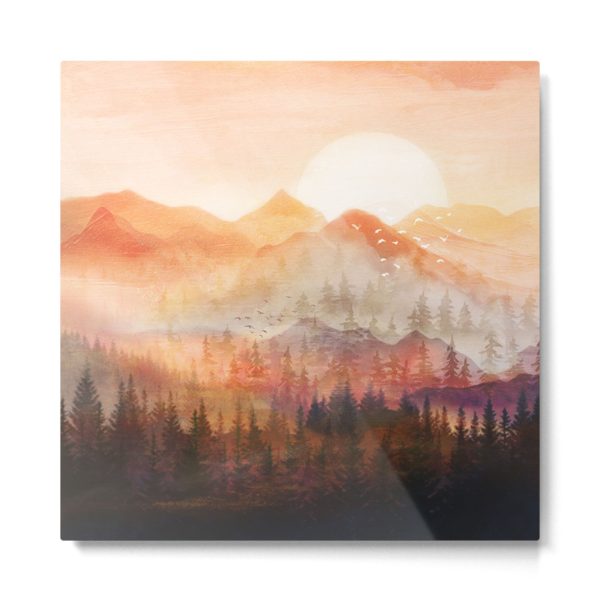 Forest Shrouded in Morning Mist Metal Print | TeksDecor
