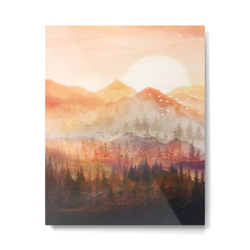 Forest Shrouded in Morning Mist Metal Print | TeksDecor