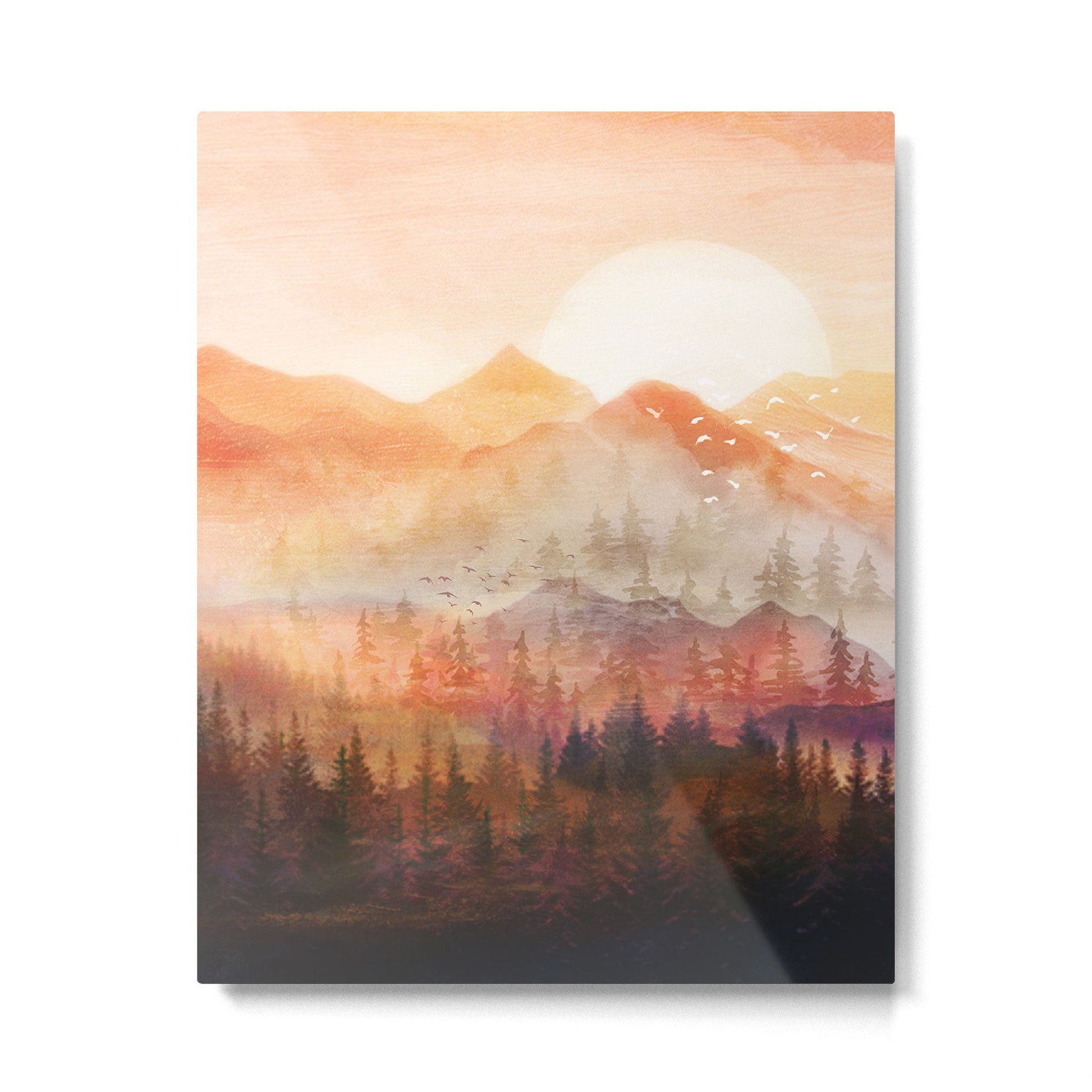 Forest Shrouded in Morning Mist Metal Print | TeksDecor
