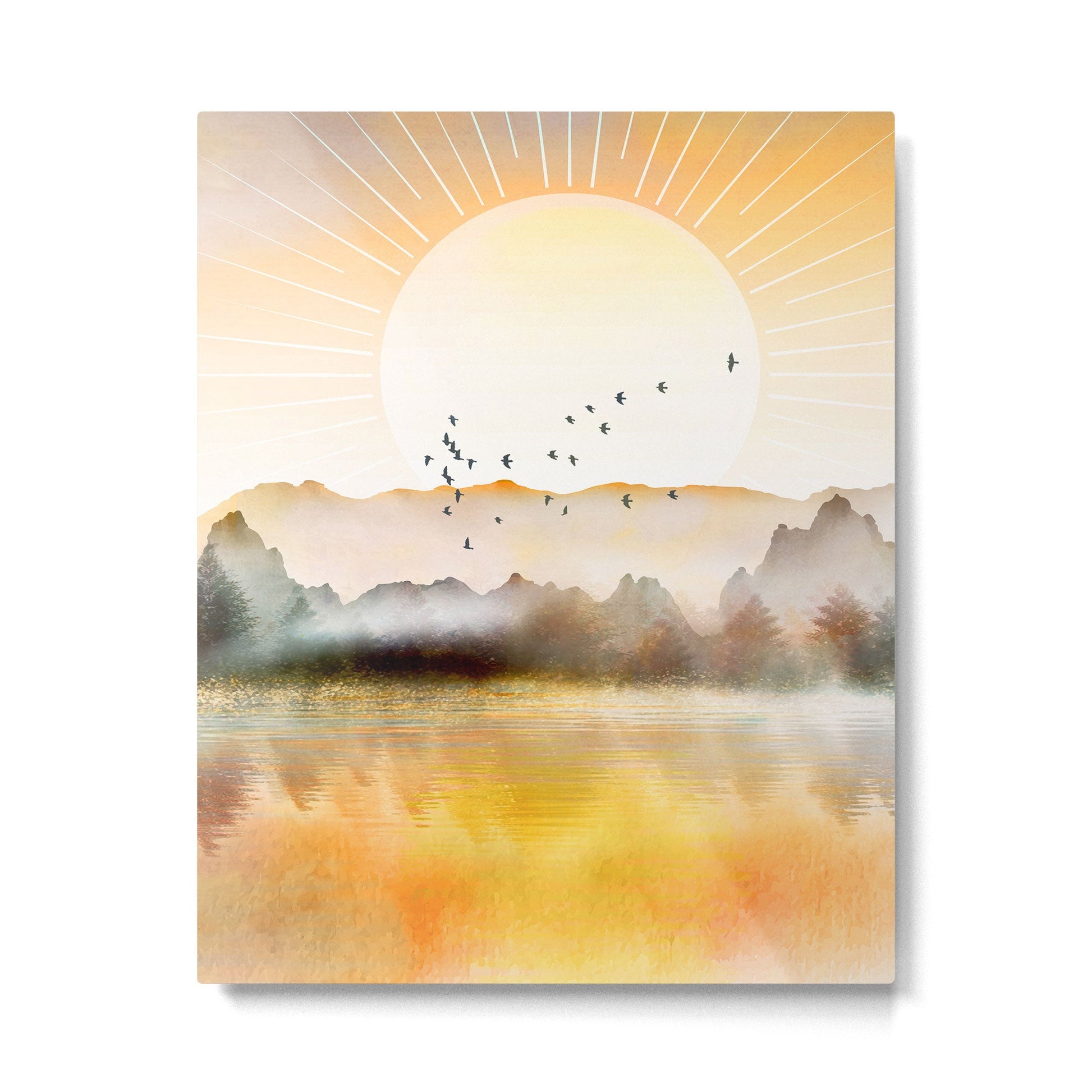 Lake Sunrise Metal Print | TeksDecor