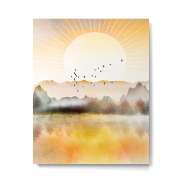 Lake Sunrise Metal Print | TeksDecor