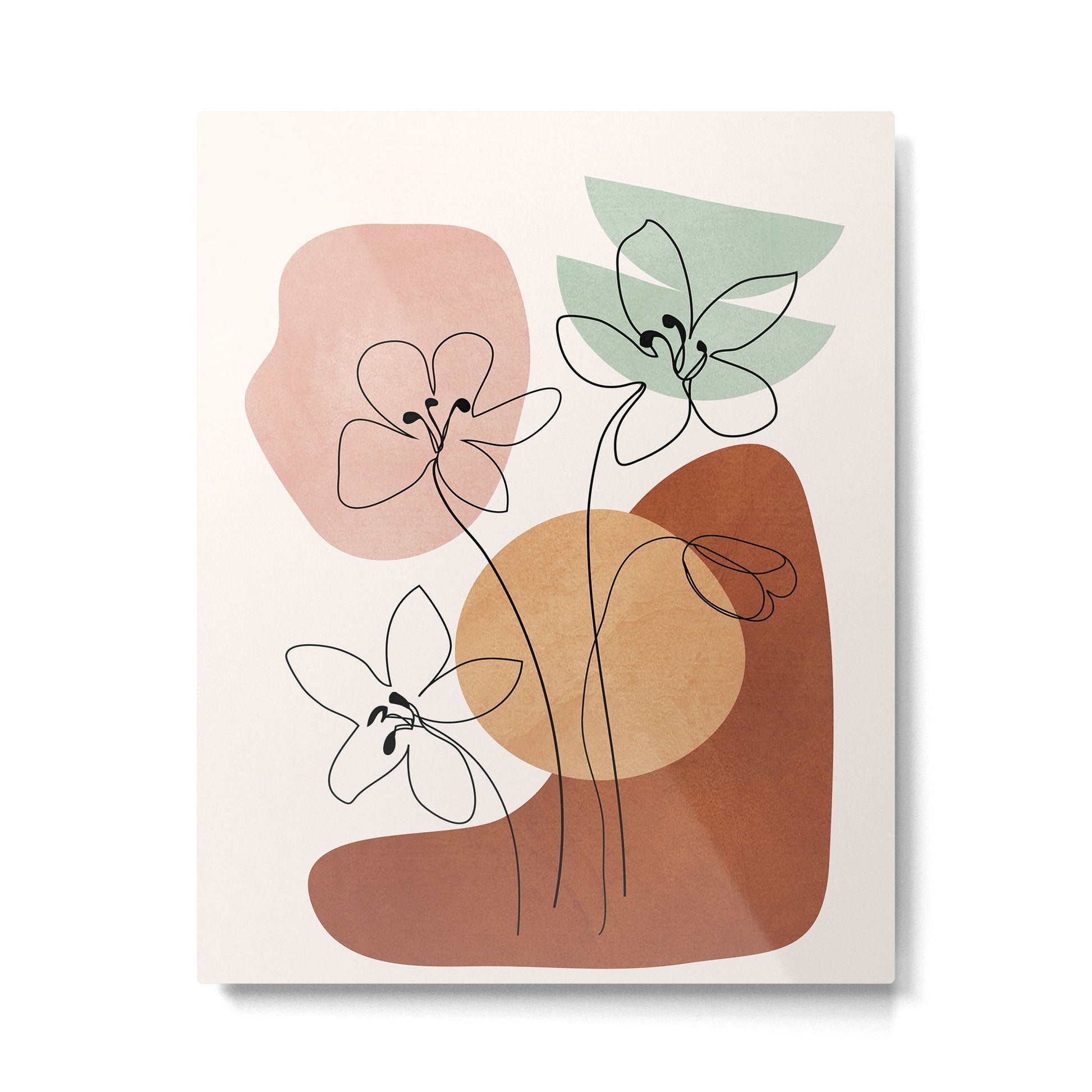 Minimal Abstract Flowers 04 Metal Print | TeksDecor