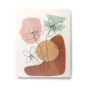 Minimal Abstract Flowers 04 Metal Print | TeksDecor
