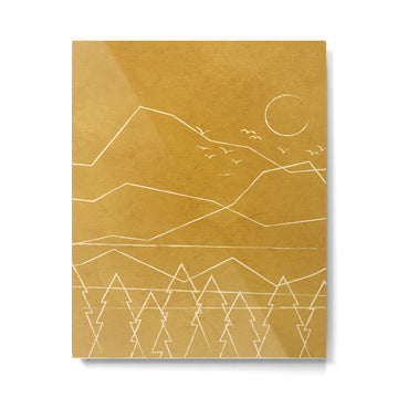 Minimalist Landscape Line Art II Metal Print | TeksDecor