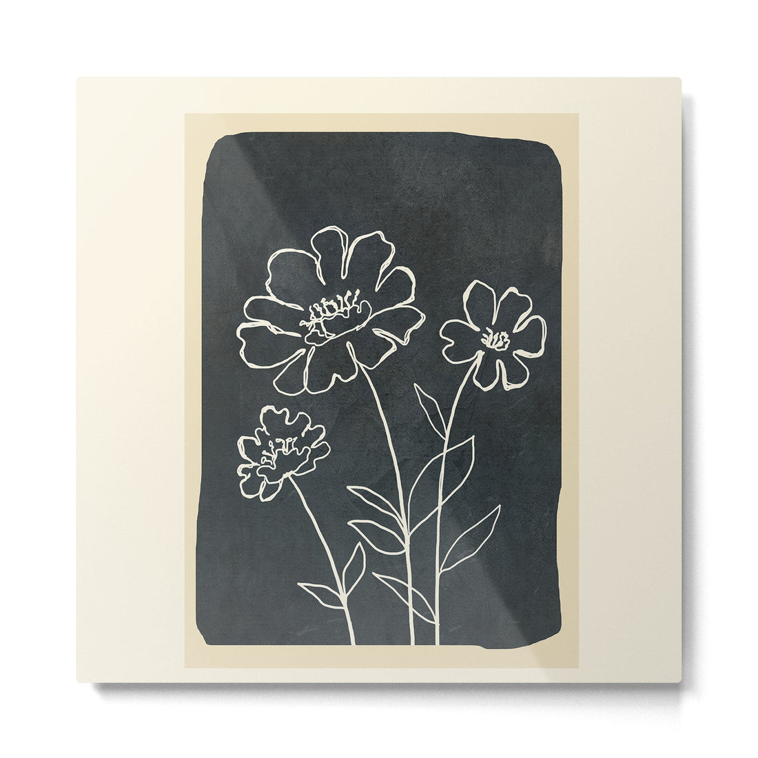 Sketch Line Flowers 4 Metal Print | TeksDecor