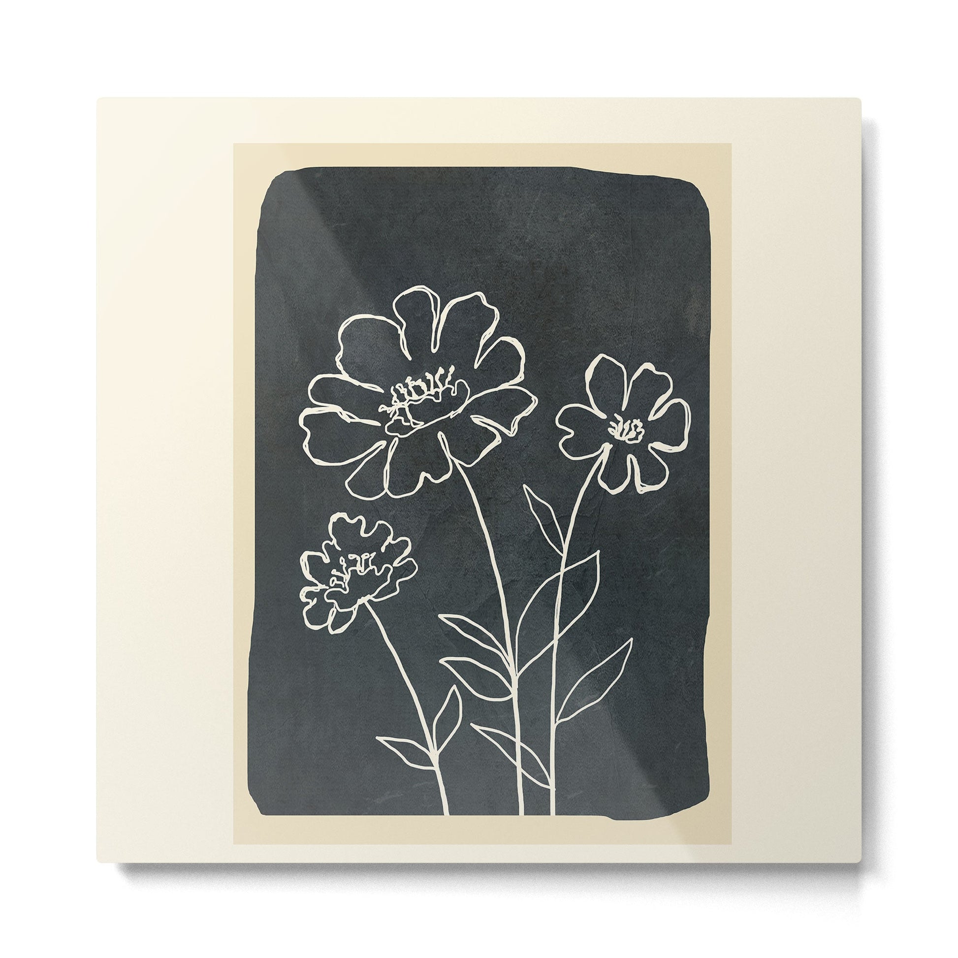 Sketch Line Flowers 4 Metal Print | TeksDecor