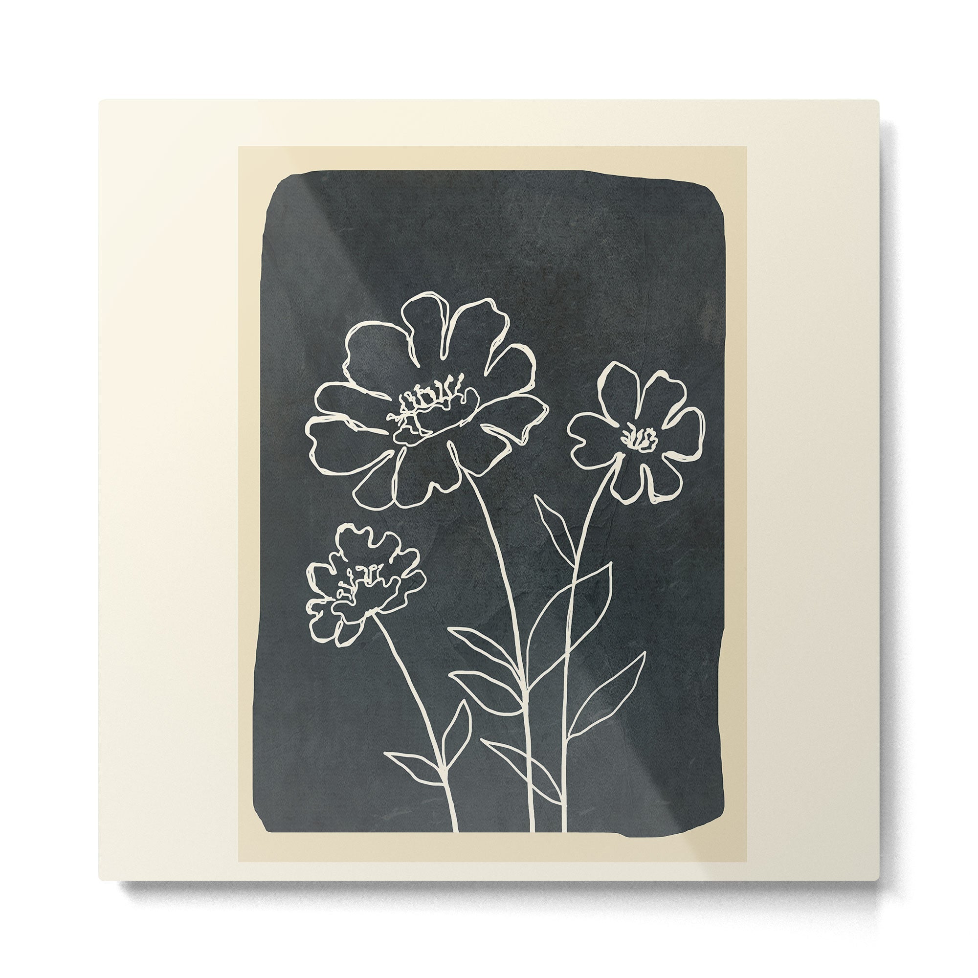Sketch Line Flowers 4 Metal Print | TeksDecor