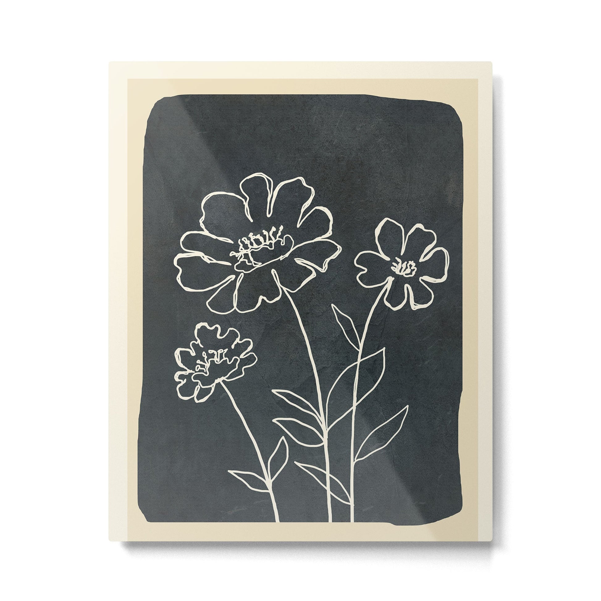 Sketch Line Flowers 4 Metal Print | TeksDecor