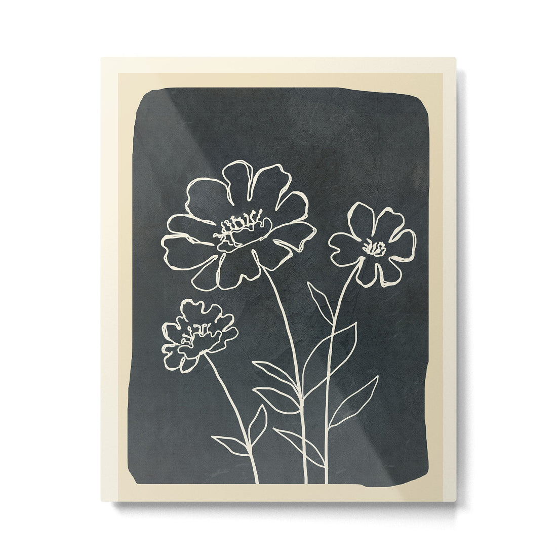 Sketch Line Flowers 4 Metal Print | TeksDecor