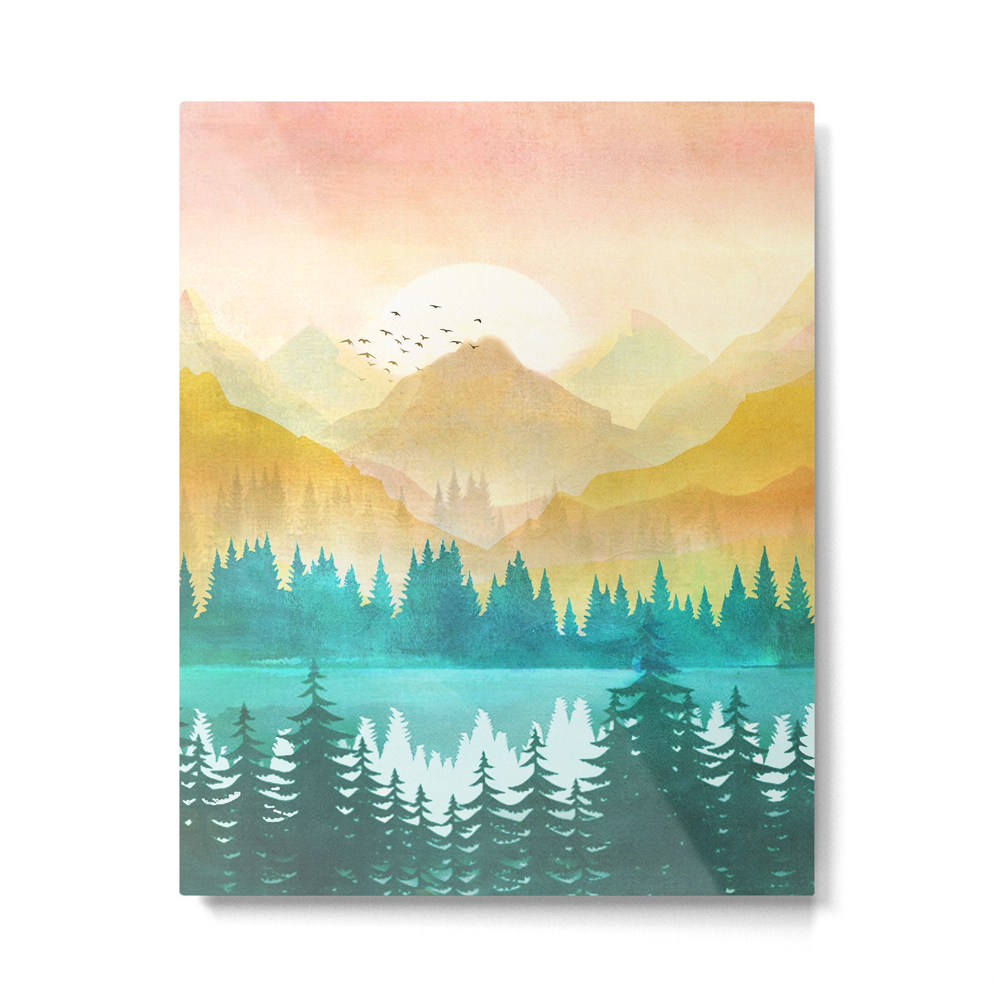 Summer Mountain Sunrise Metal Print | TeksDecor