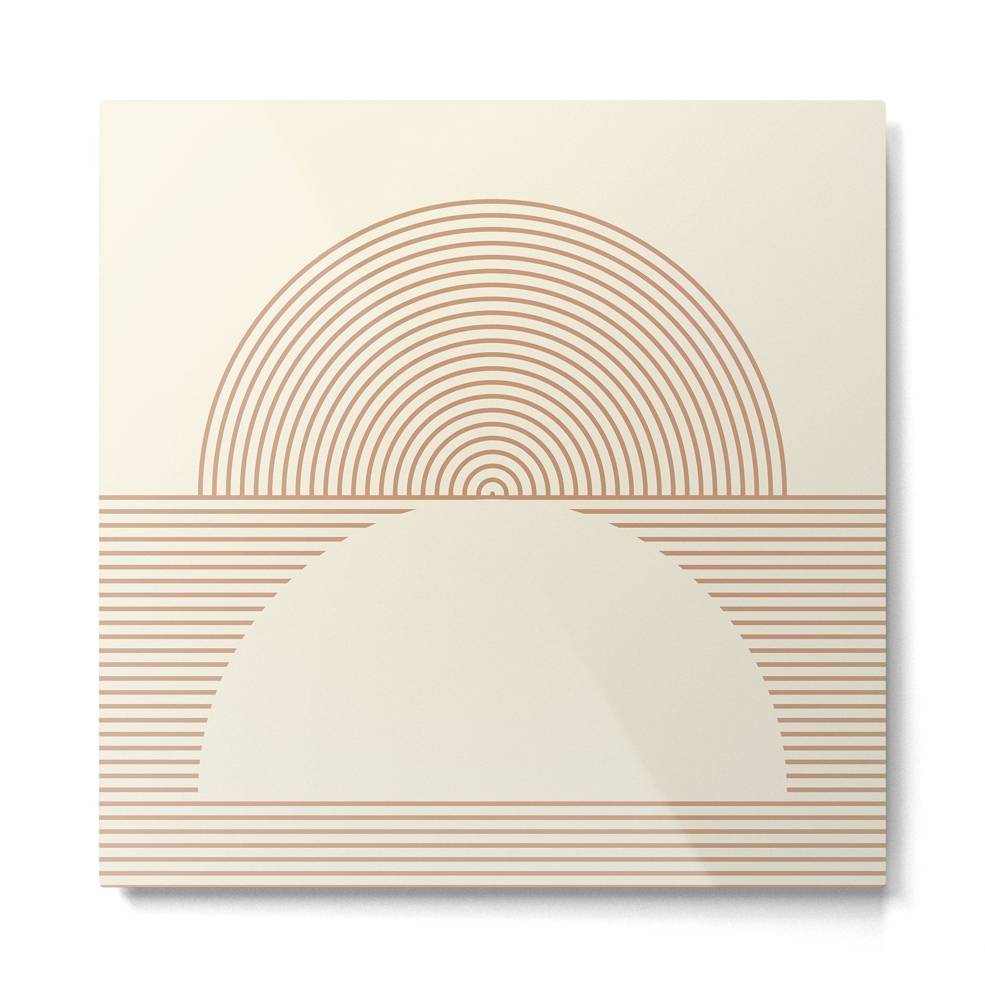 Geometric lines in Shades of Coffee and Latte 4 (Sunrise and Sunset) Metal Print | TeksDecor
