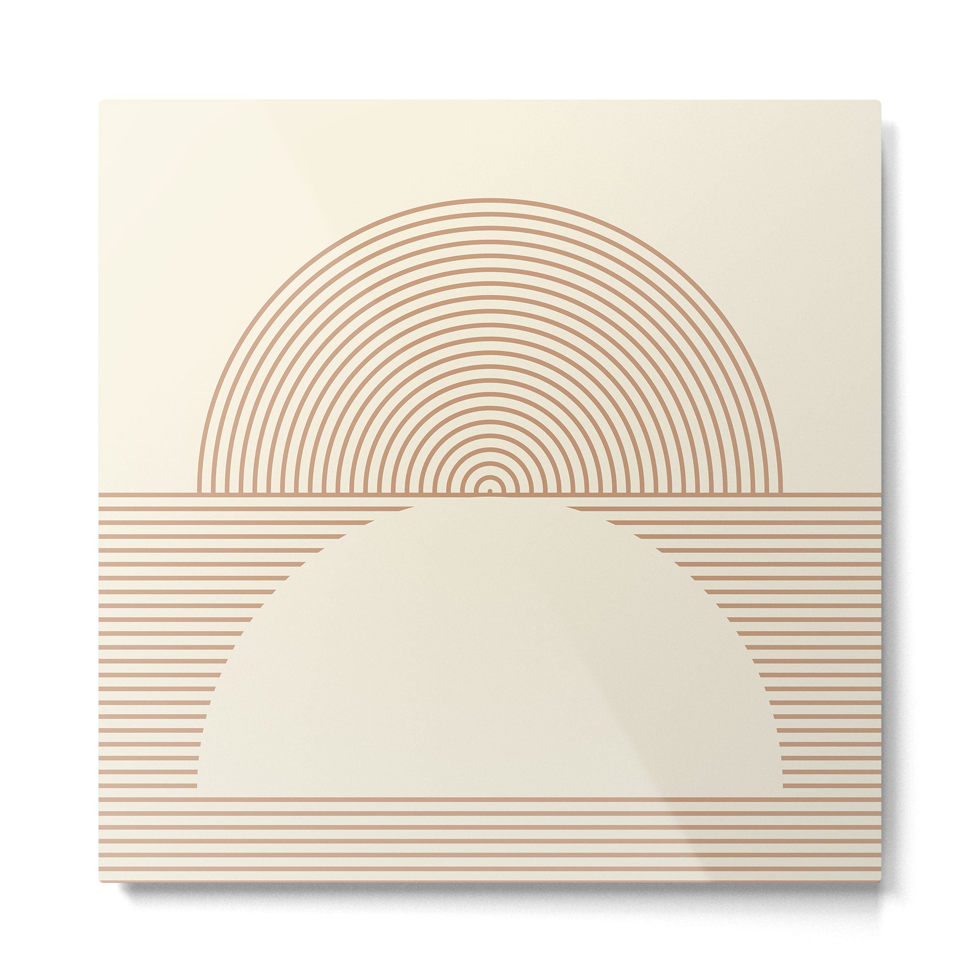 Geometric lines in Shades of Coffee and Latte 4 (Sunrise and Sunset) Metal Print | TeksDecor