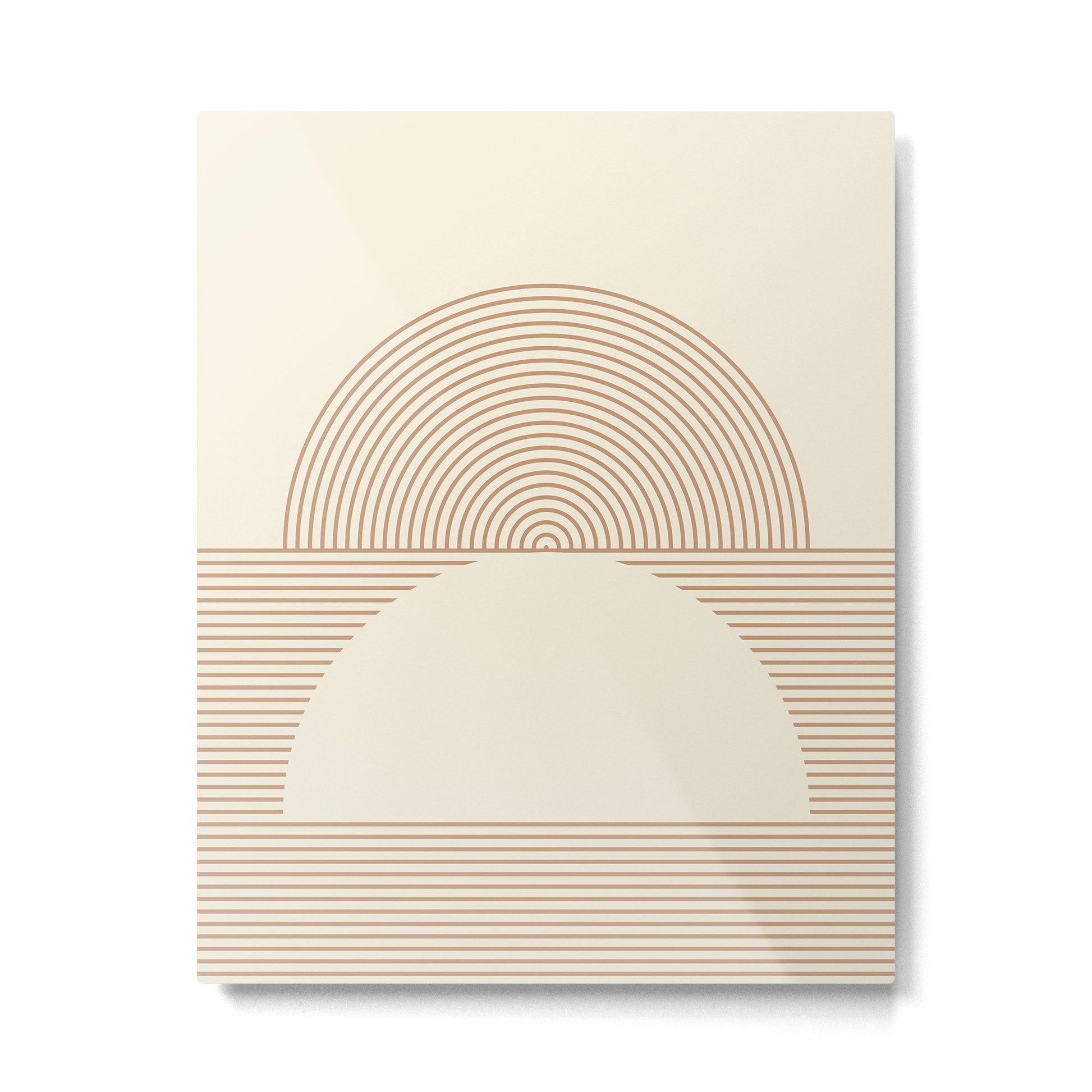 Geometric lines in Shades of Coffee and Latte 4 (Sunrise and Sunset) Metal Print | TeksDecor