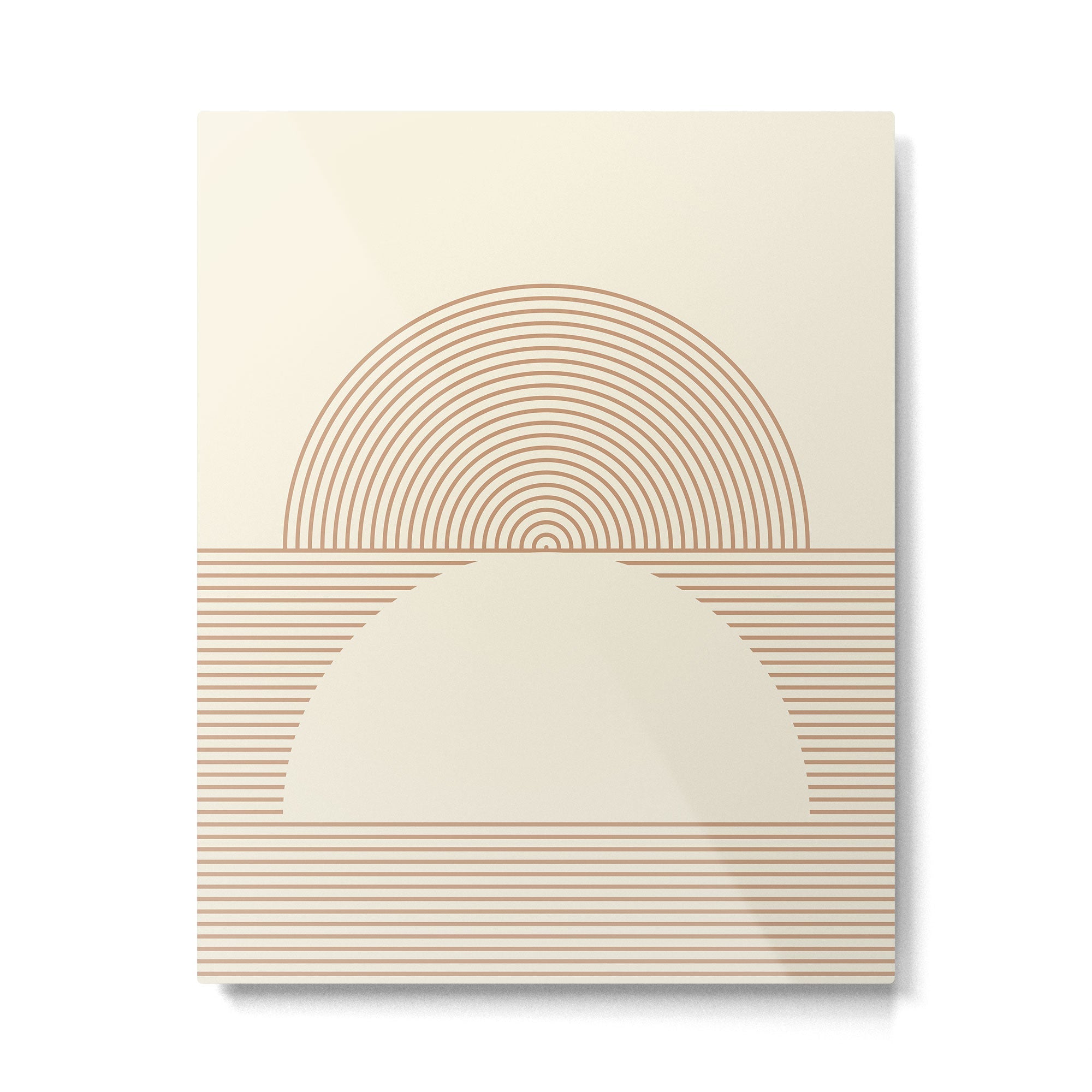 Geometric lines in Shades of Coffee and Latte 4 (Sunrise and Sunset) Metal Print | TeksDecor