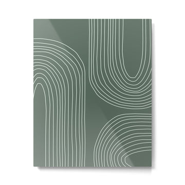 Hand drawn Geometric Lines in Forest Green 3 Metal Print | TeksDecor