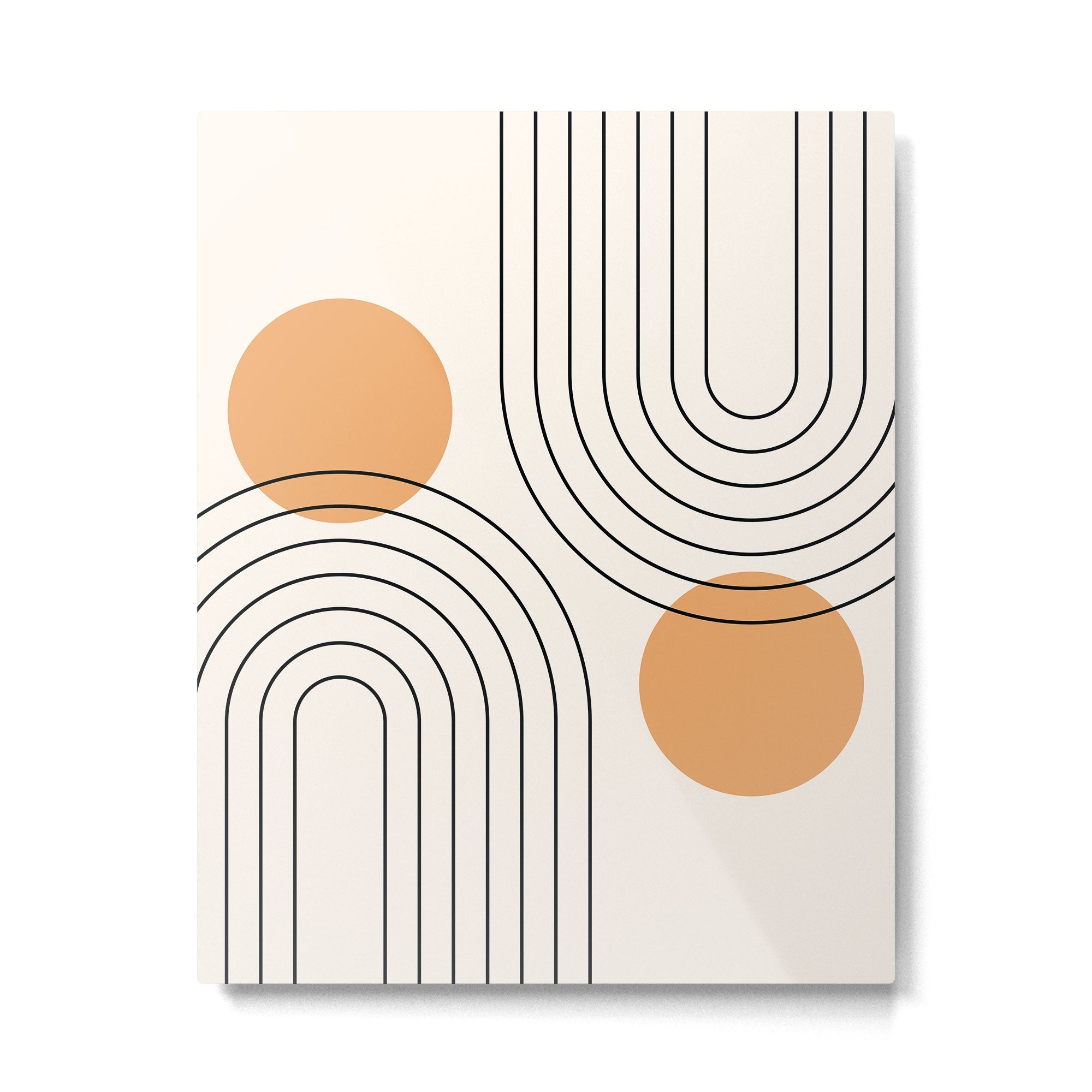 Mid Century Modern Geometric 61 (Rainbow and Sun Abstraction) Metal Print | TeksDecor