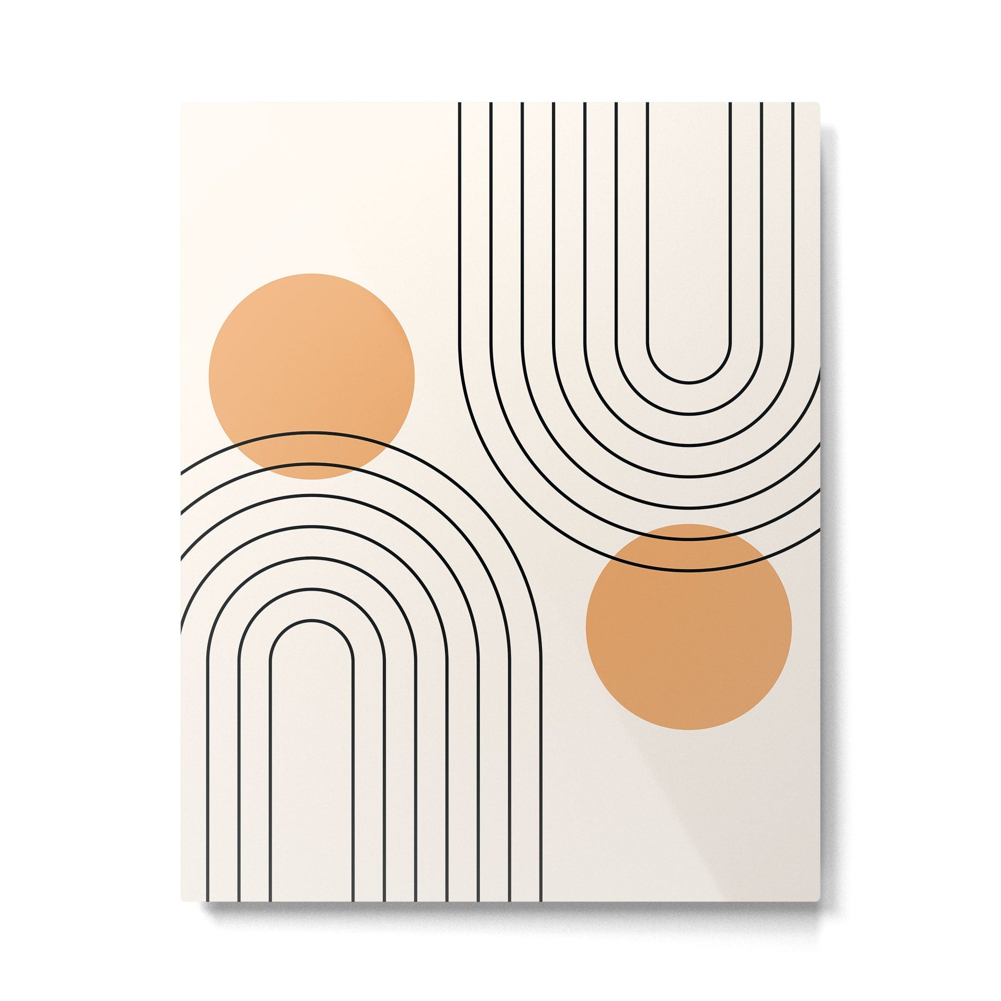 Mid Century Modern Geometric 61 (Rainbow and Sun Abstraction) Metal Print | TeksDecor