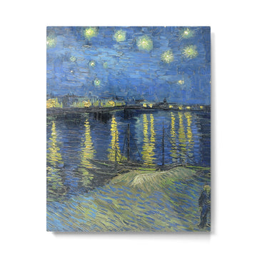 Vincent van Gogh Starry Night Over the Rhone (1888) enhanced with artificial intelligence Metal Print | TeksDecor