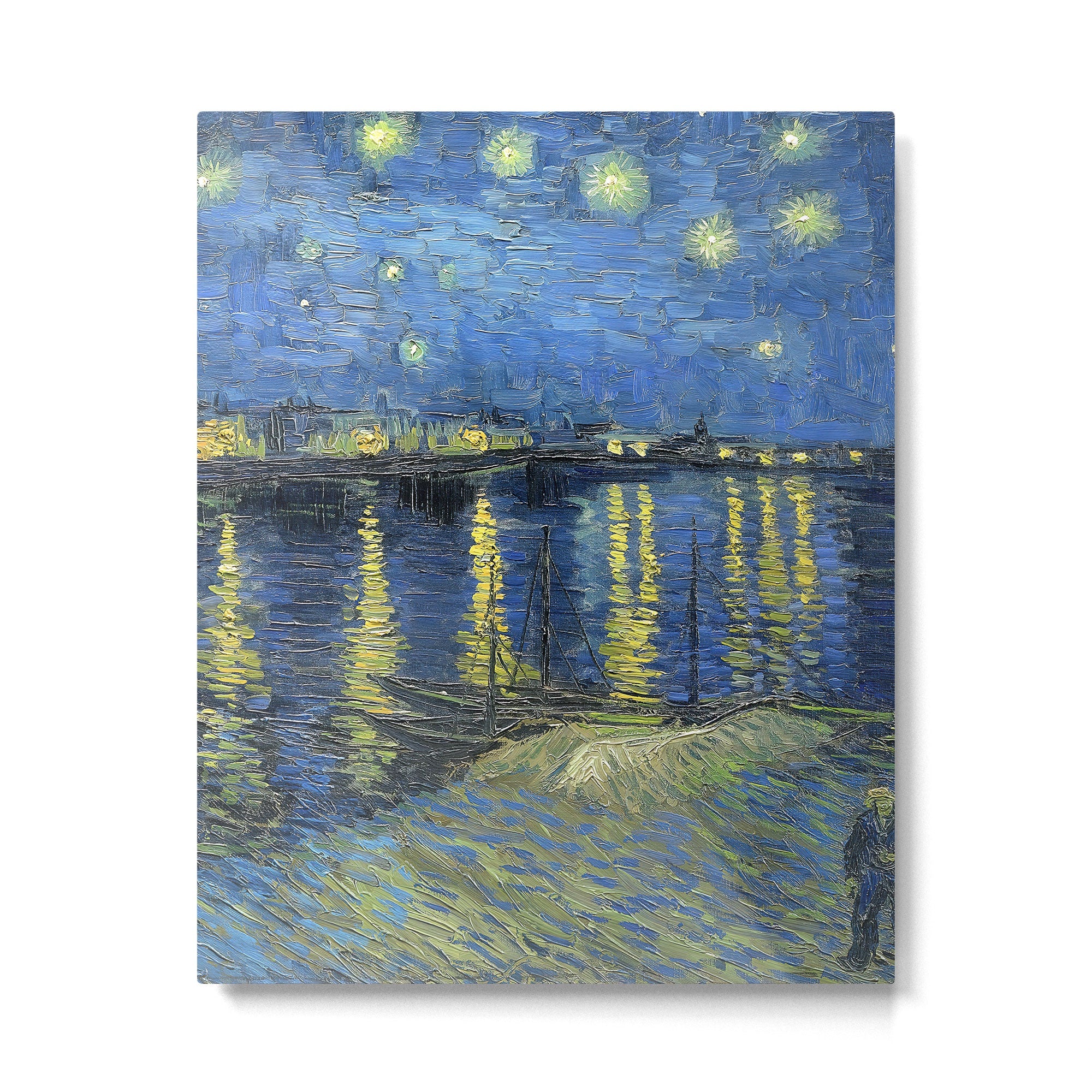 Vincent van Gogh Starry Night Over the Rhone (1888) enhanced with artificial intelligence Metal Print | TeksDecor
