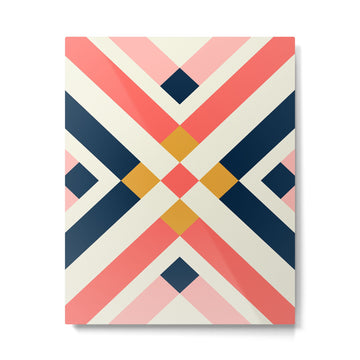 Bold Geometric Quilt Block Metal Print | TeksDecor