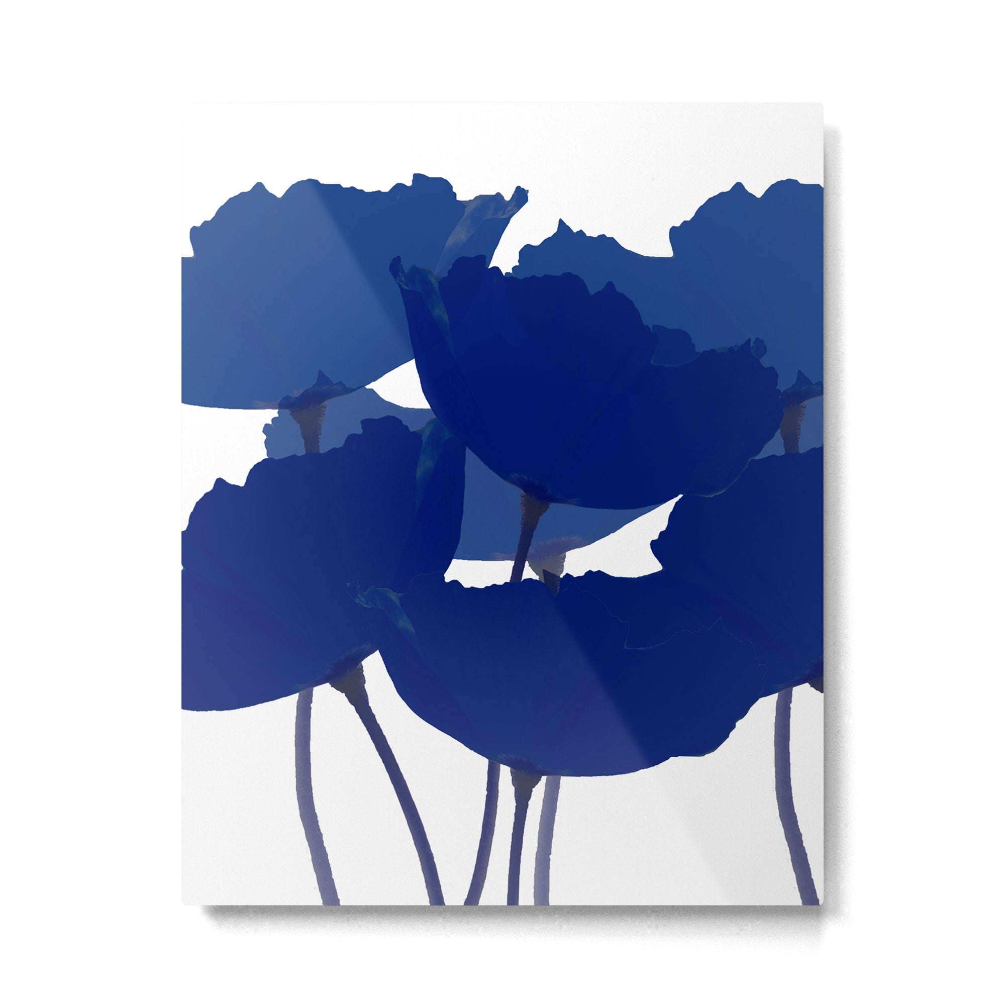 Blue Poppy Flowers on White Background #decor #society6 #buyart Metal Print | TeksDecor