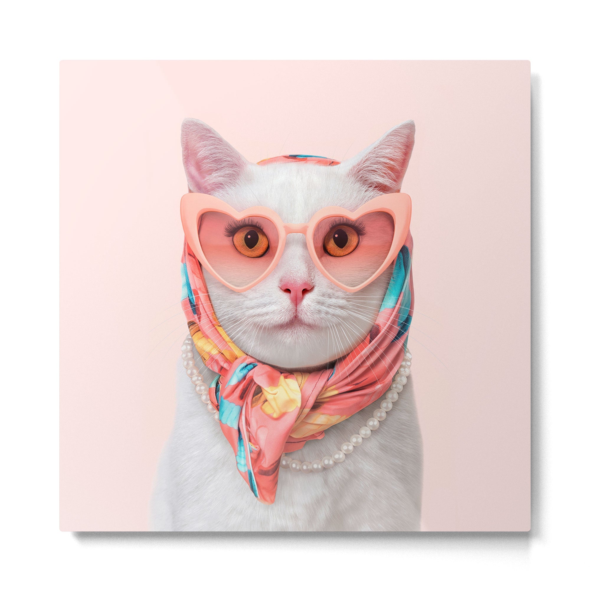 FASHION CAT Metal Print | TeksDecor