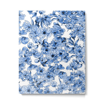 Abstract watercolor navy blue white floral illustration Metal Print | TeksDecor