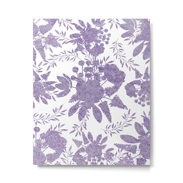 Elegant Lavender Purple White Glitter Floral Metal Print | TeksDecor