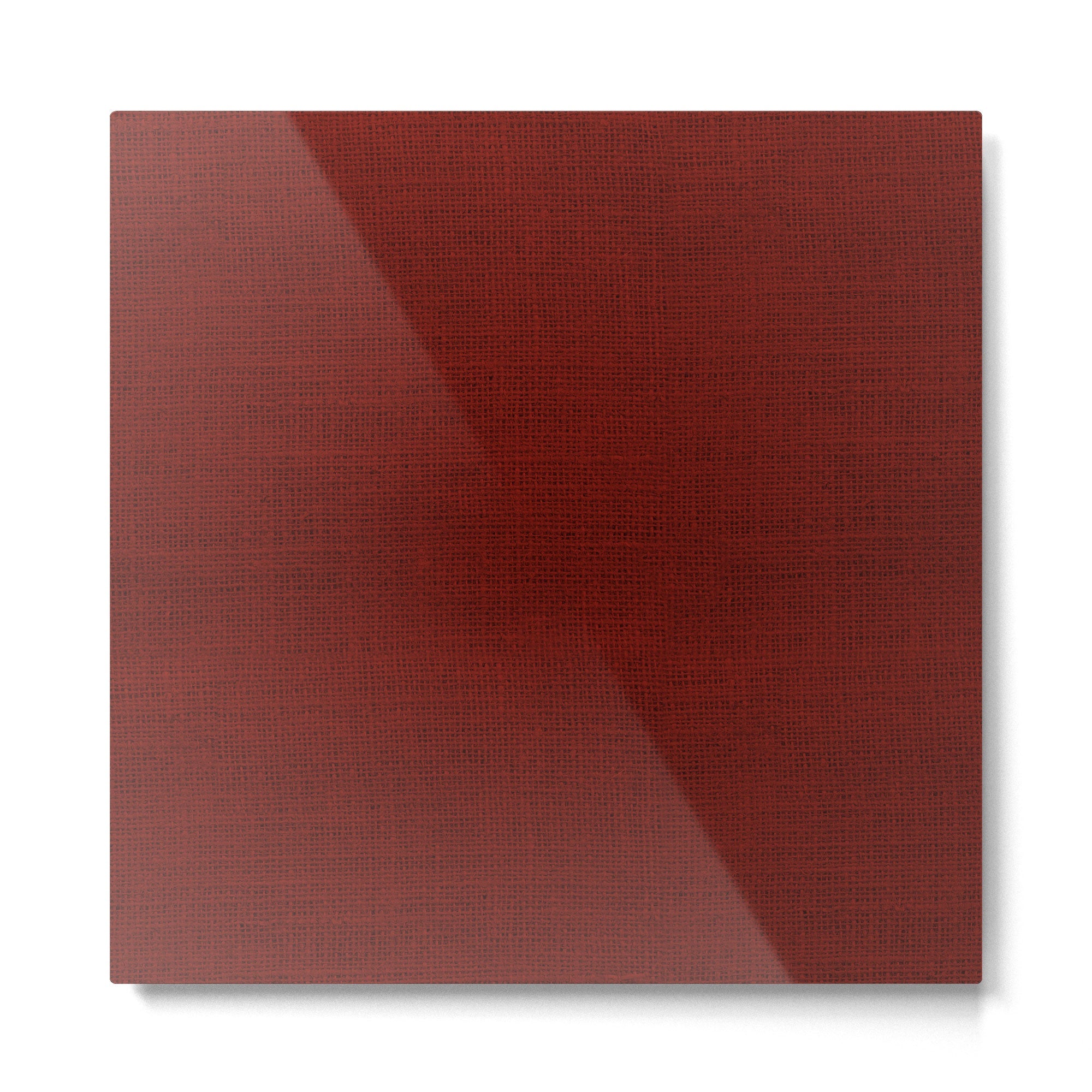 Dark Red Christmas Burlap Cloth Metal Print | TeksDecor