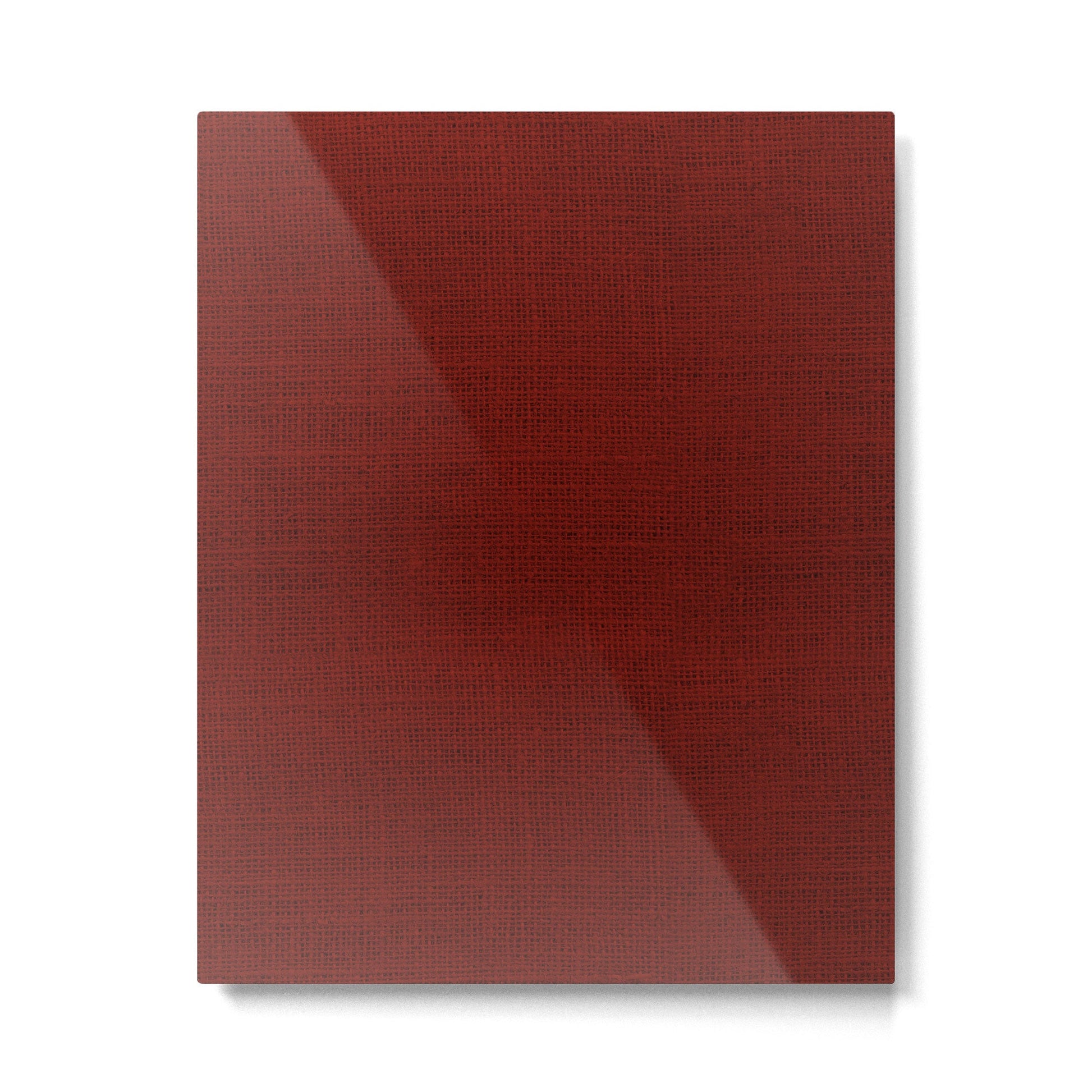 Dark Red Christmas Burlap Cloth Metal Print | TeksDecor