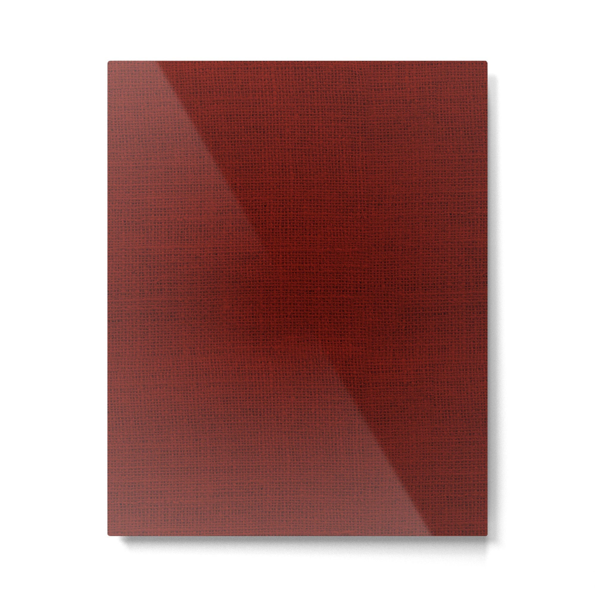 Dark Red Christmas Burlap Cloth Metal Print | TeksDecor